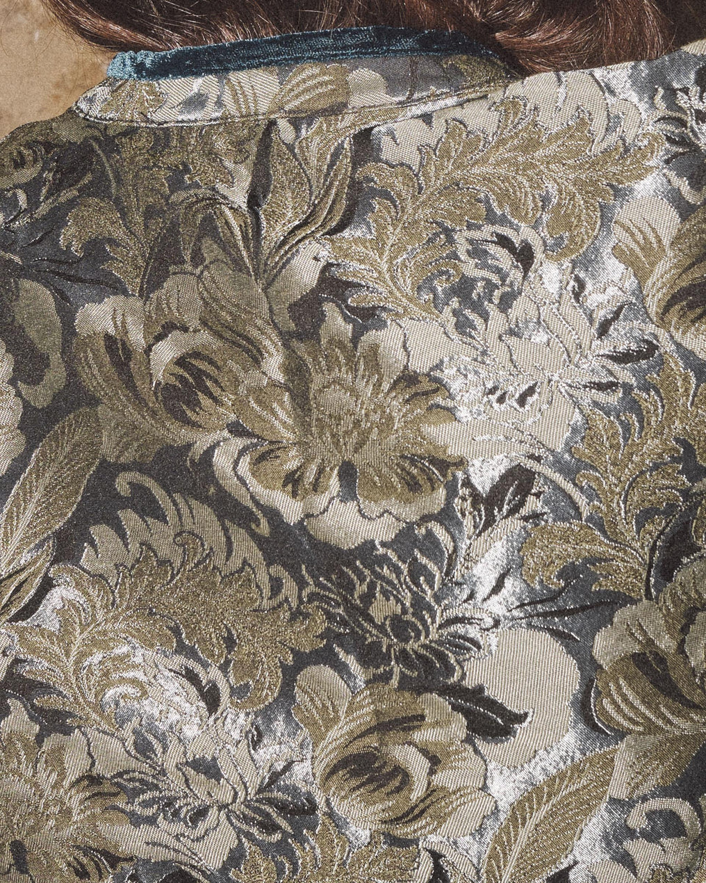 Chaqueta Jacquard Terciopelo Verde Agua