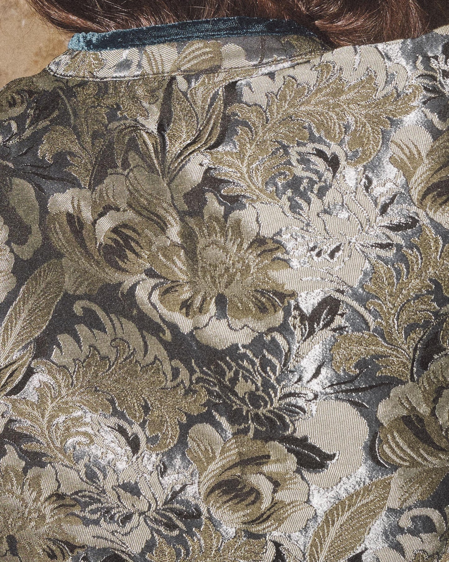 Chaqueta Jacquard Terciopelo Verde Agua