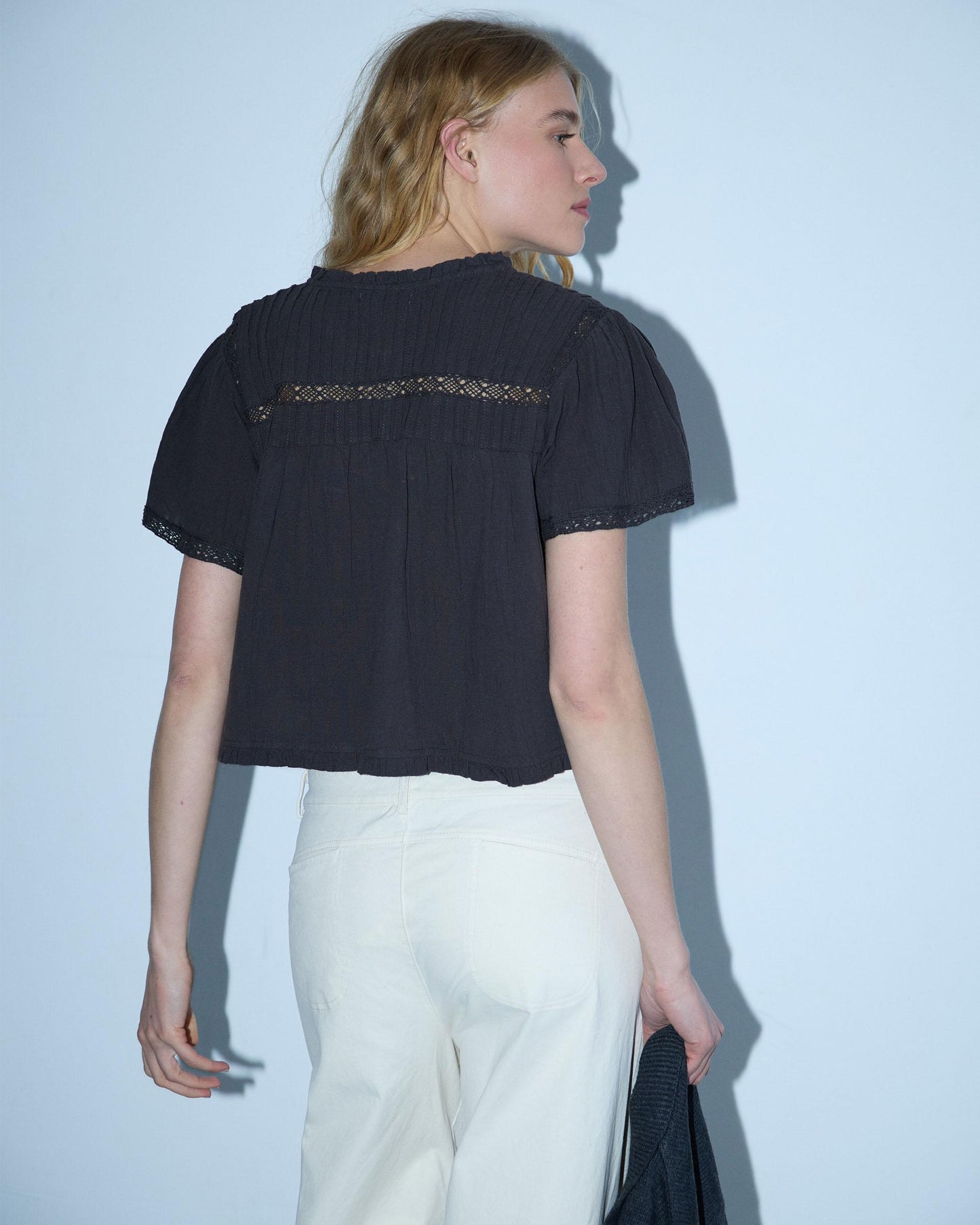 Jeans Costuras Doble Botón Blanco