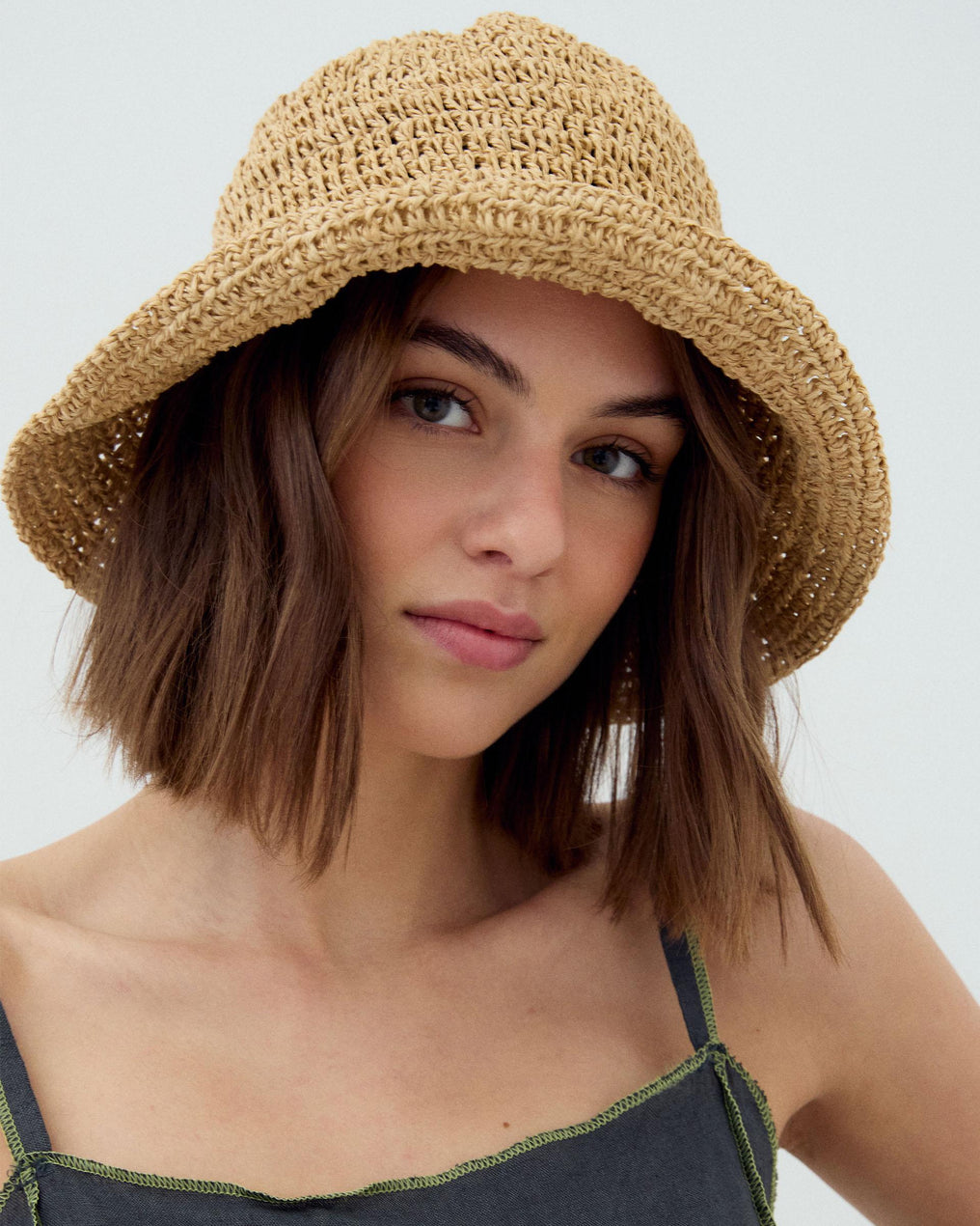 Gorro Rafia Beige