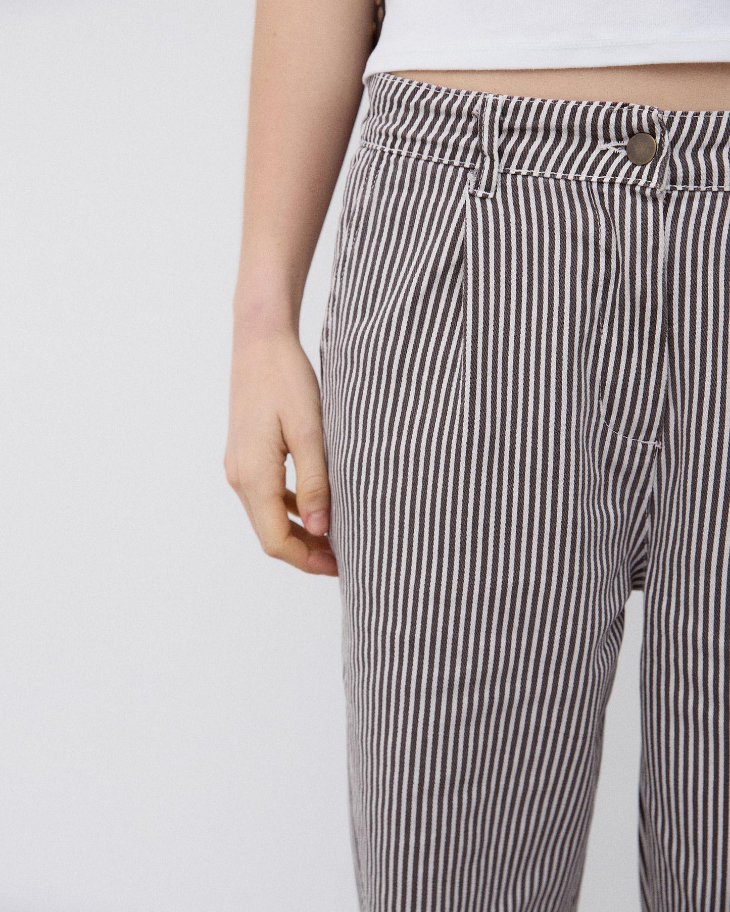 Jeans Balloon Rayas Marrón