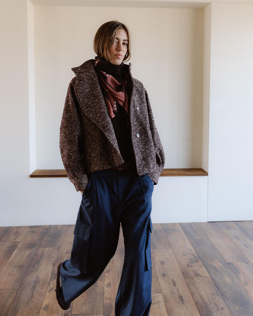 Bomber Cuello Subido Granate