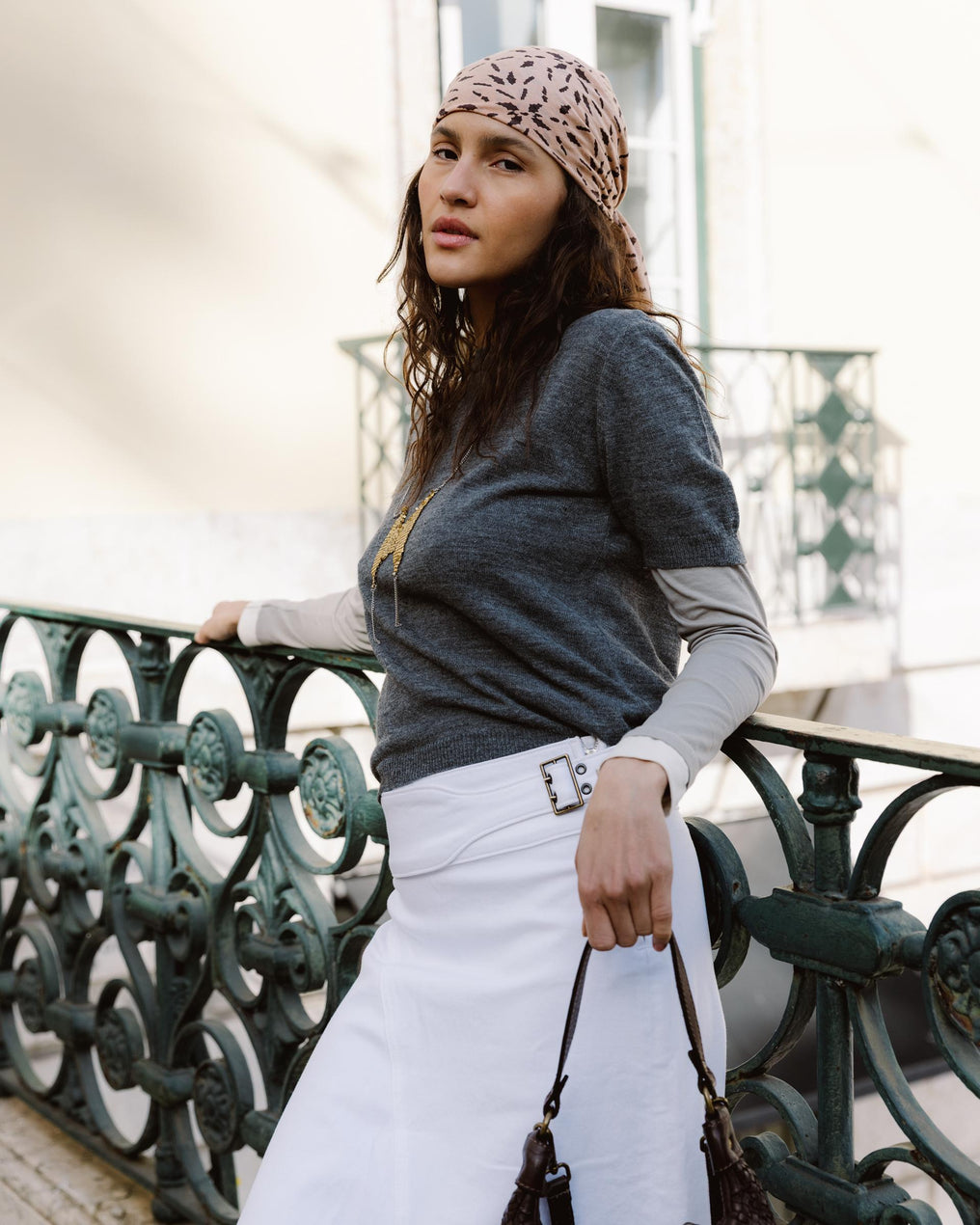 Falda Cinturón Hebilla Lateral Blanco