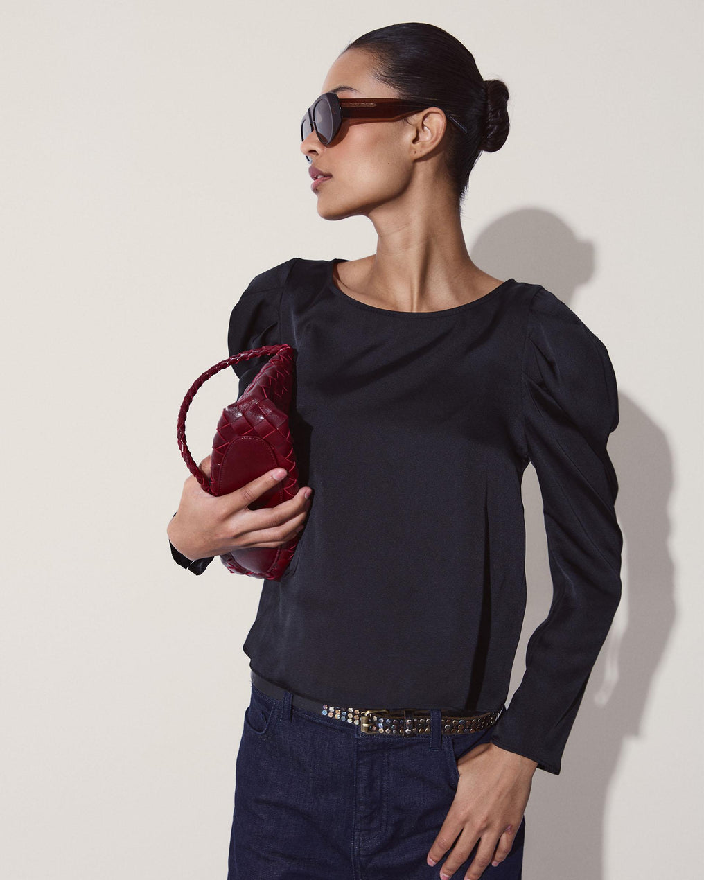 Puff Sleeve Blouse Black
