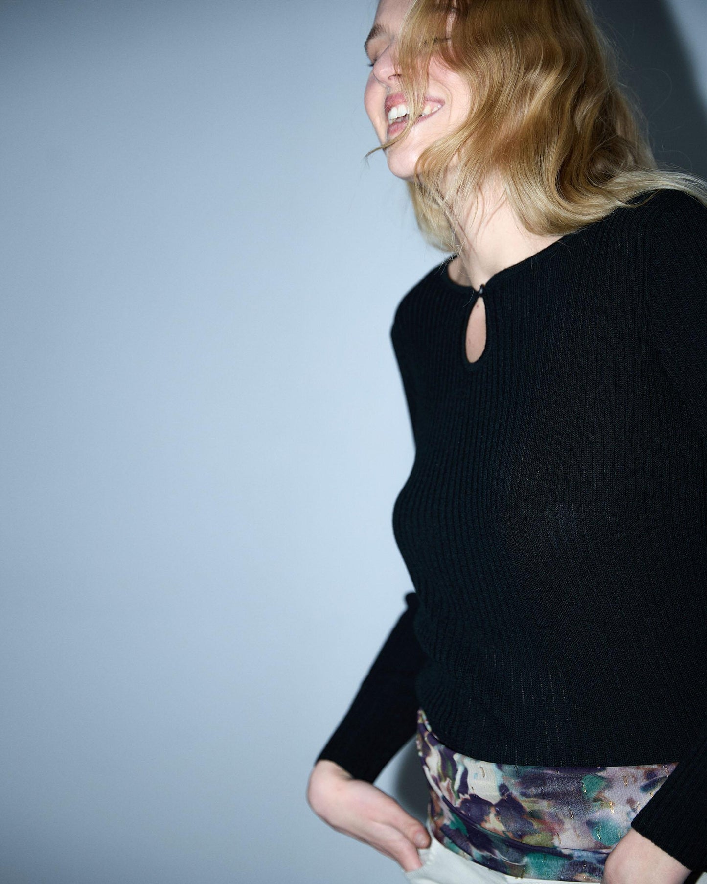 Top Punto Escote Lágrima Negro