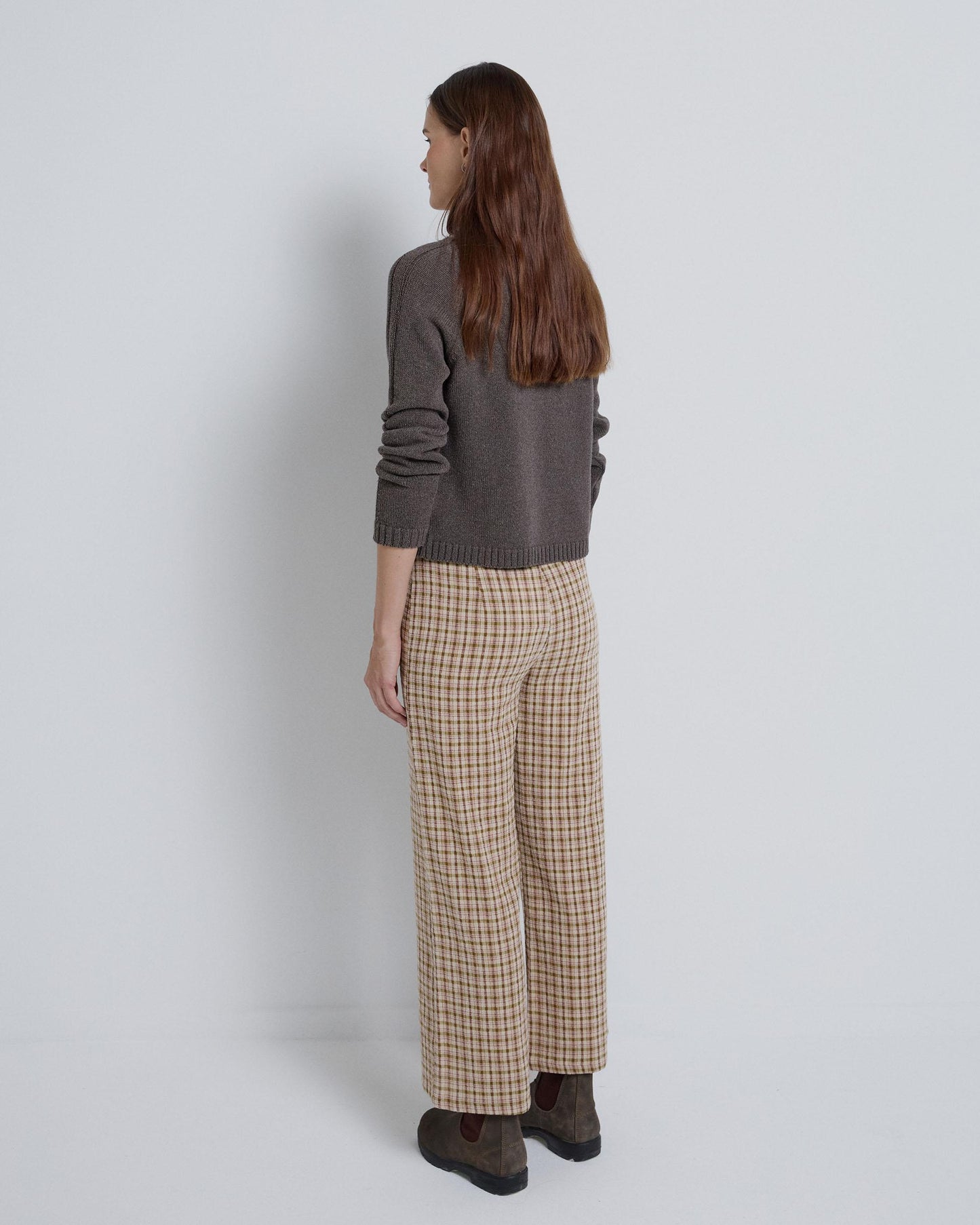 Pantalón Cuadros Bolsillos Verde