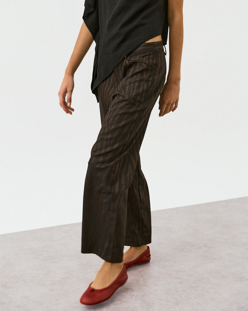 Brown Animal Print Trousers