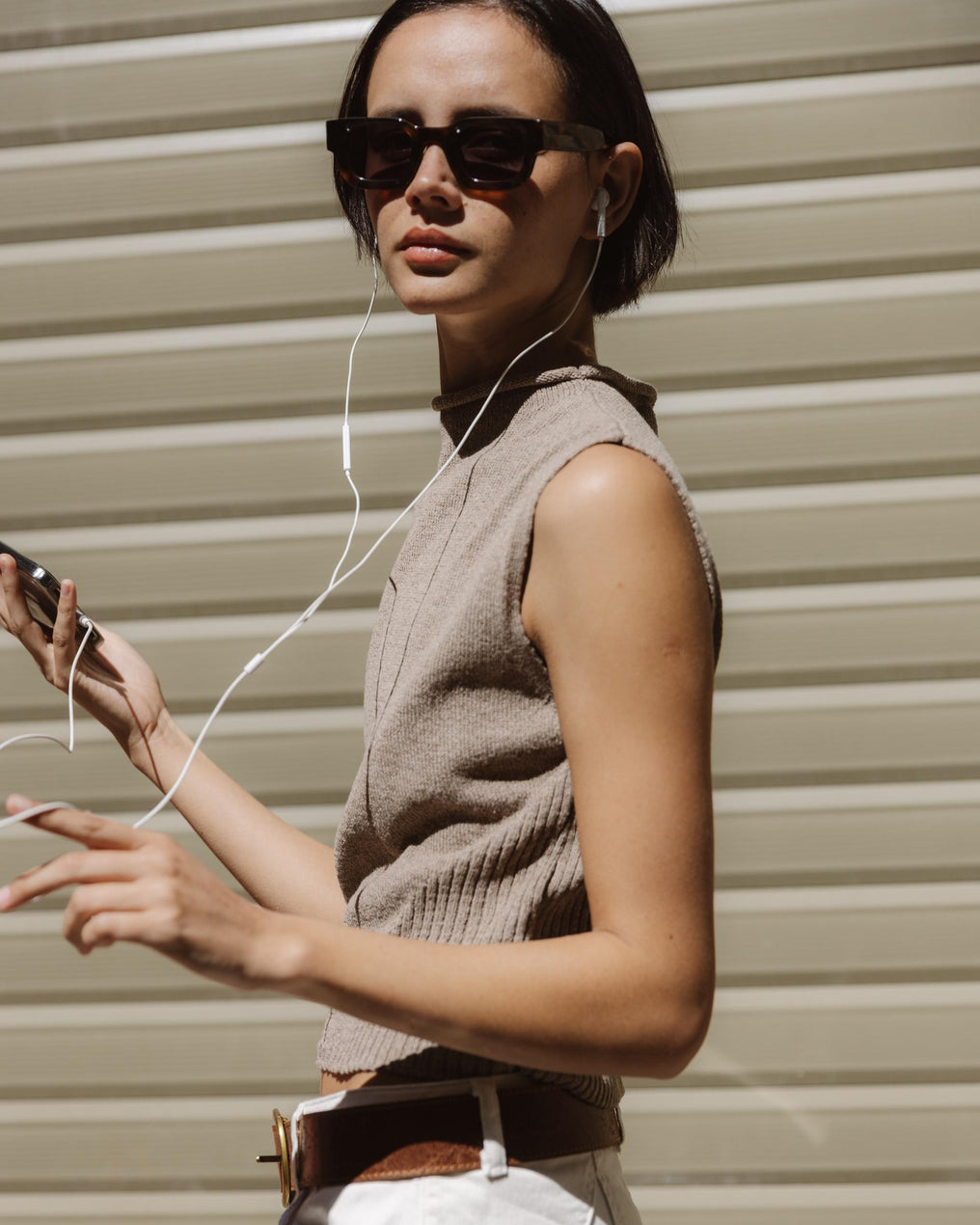 Top Punto Detalle Rib Beige