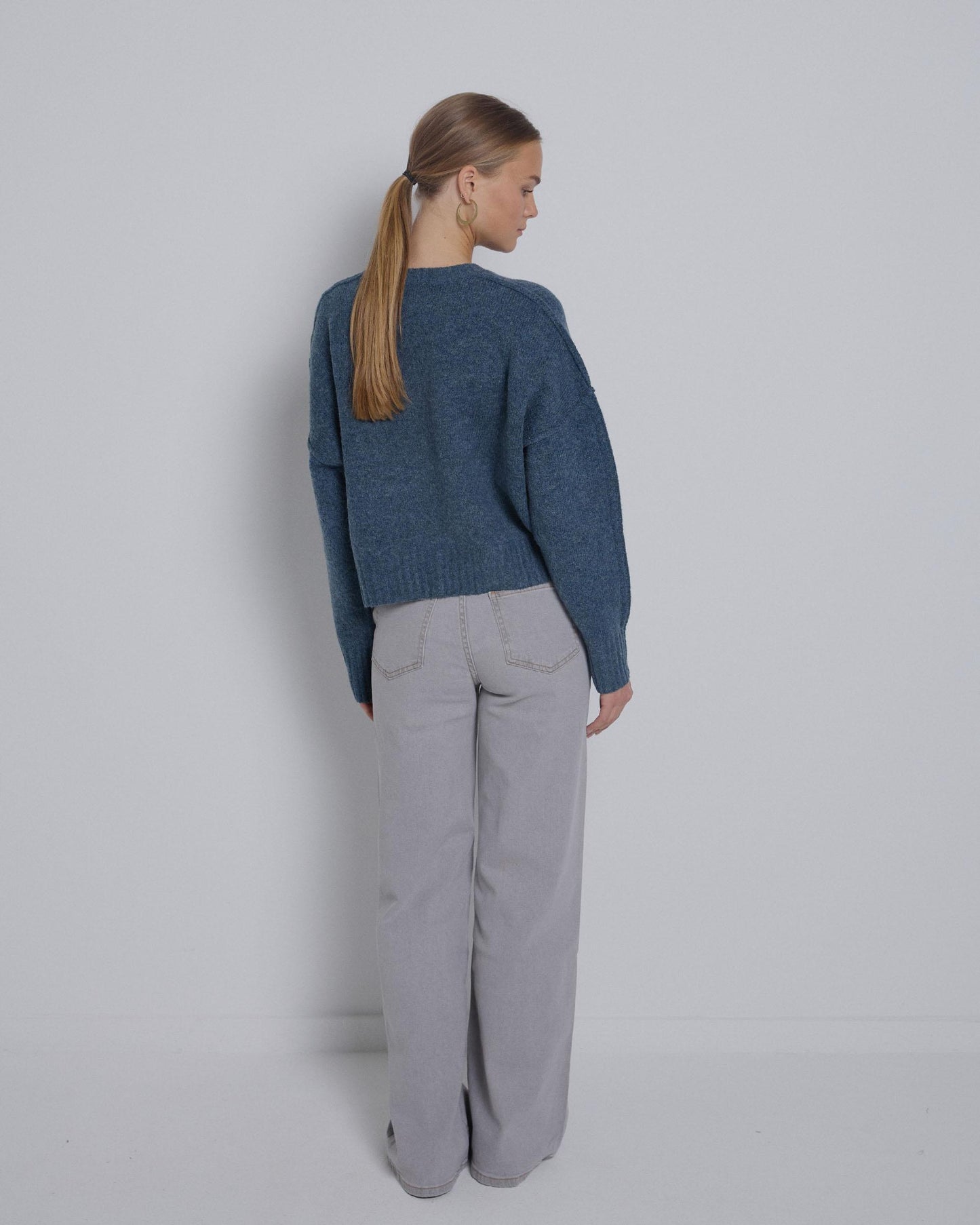 Double Pockets Gray Seam Jeans