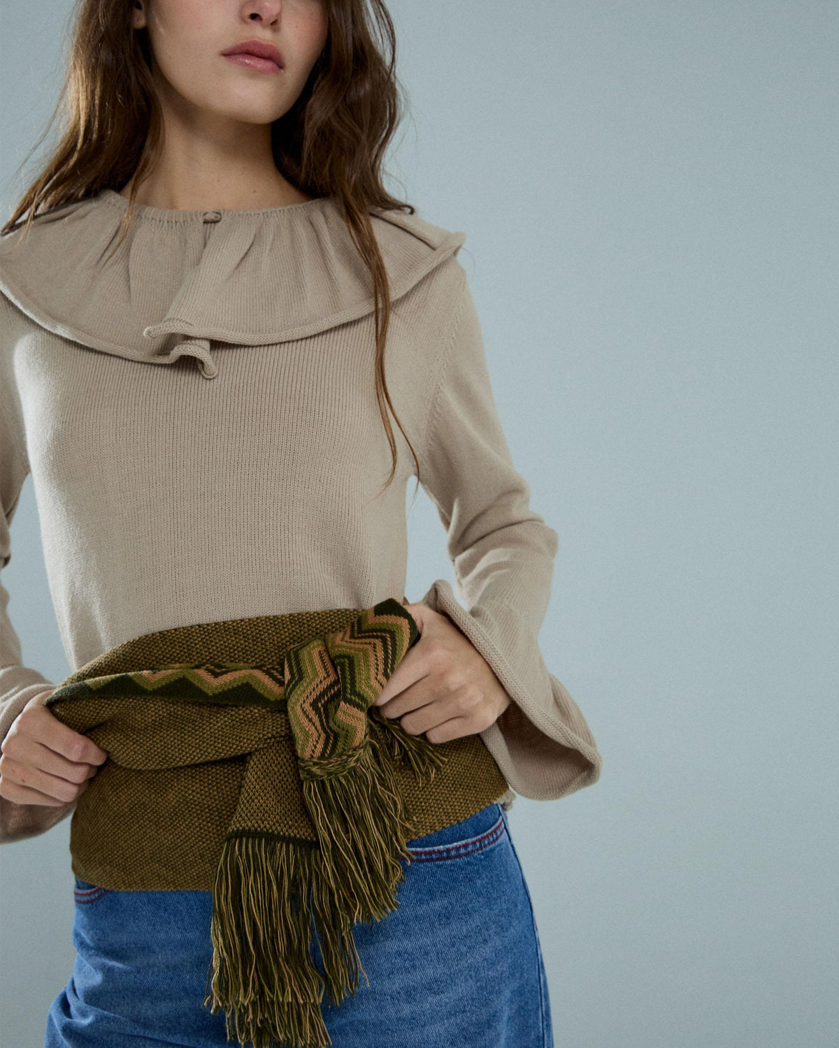 Jersey Volantes Beige