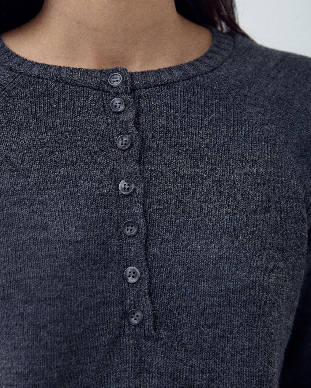 Sweater Botões Frontais Antracite