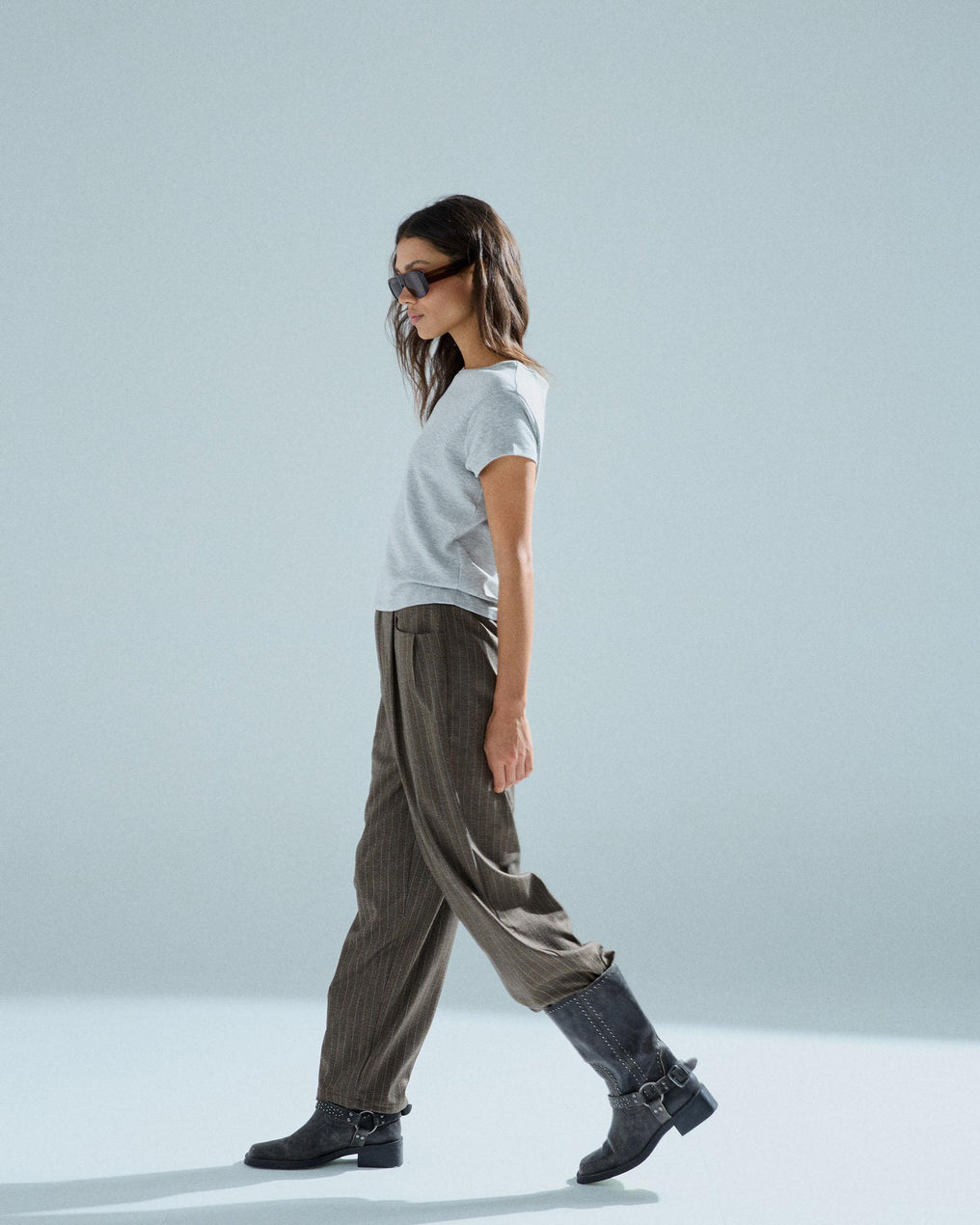 Pantalón Pinza Bolsillos Marrón