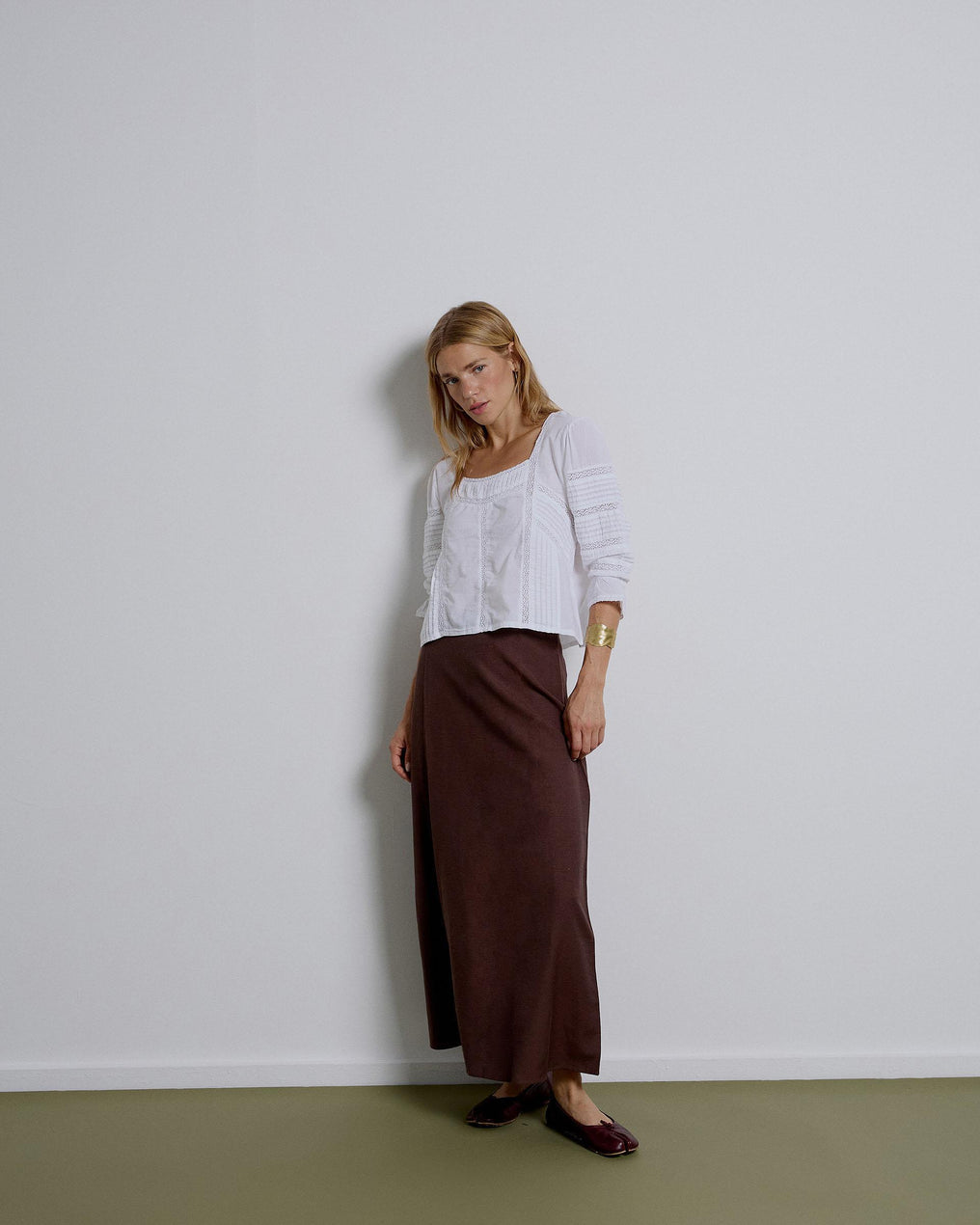 Brown Flowy Skirt