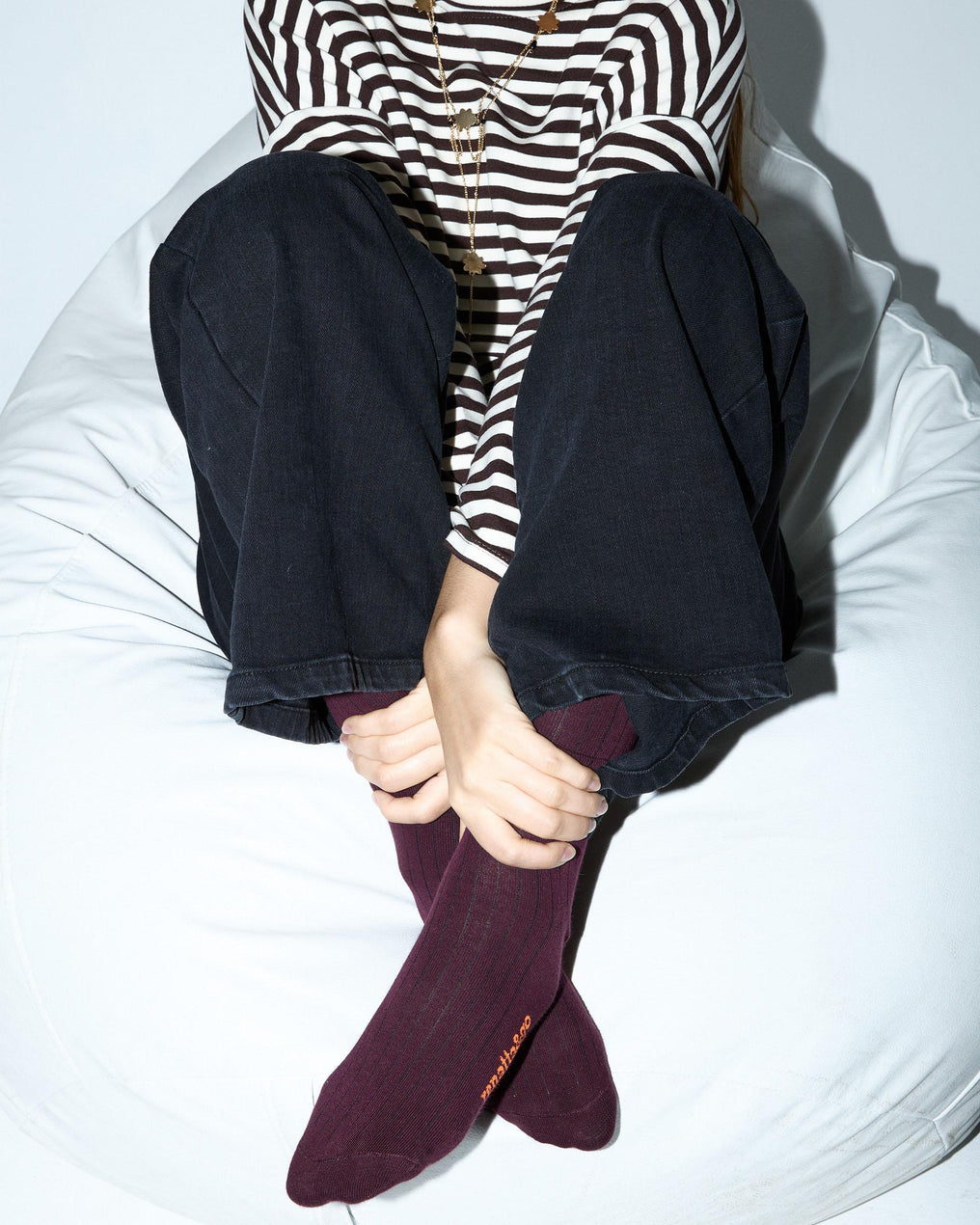 Burgundy High-Top Socks