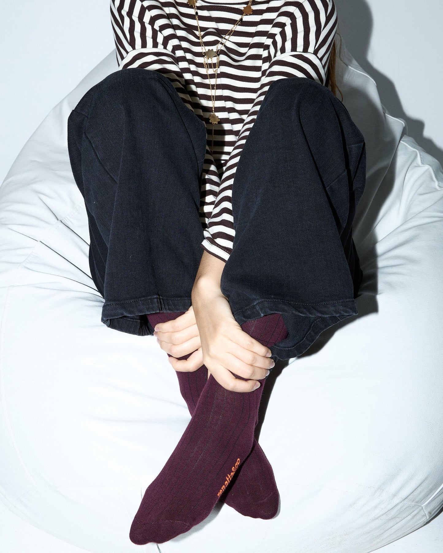 Burgundy High-Top Socks