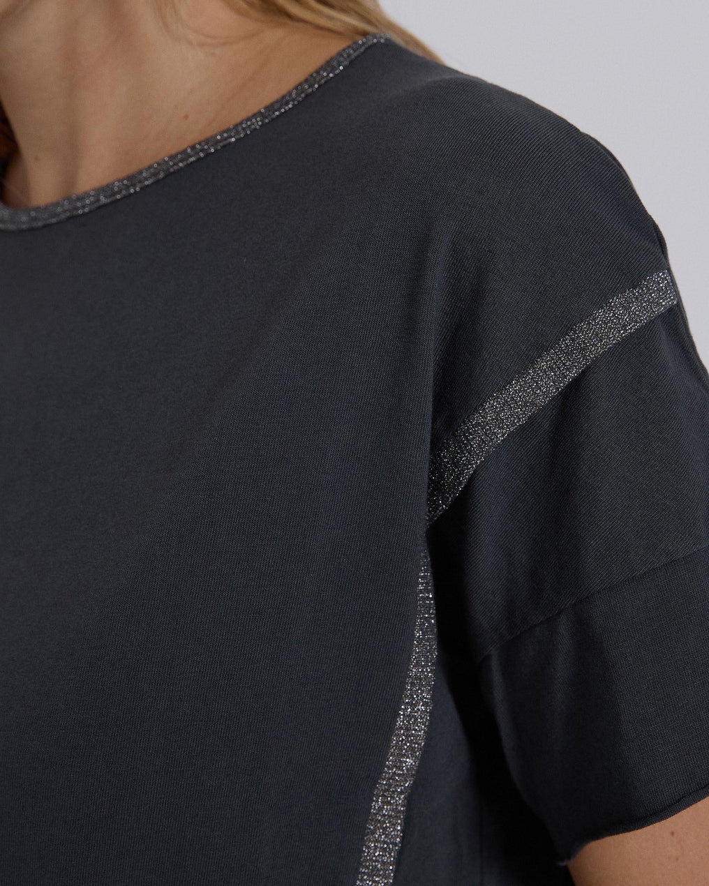 Camiseta Nervios Lurex Antracita