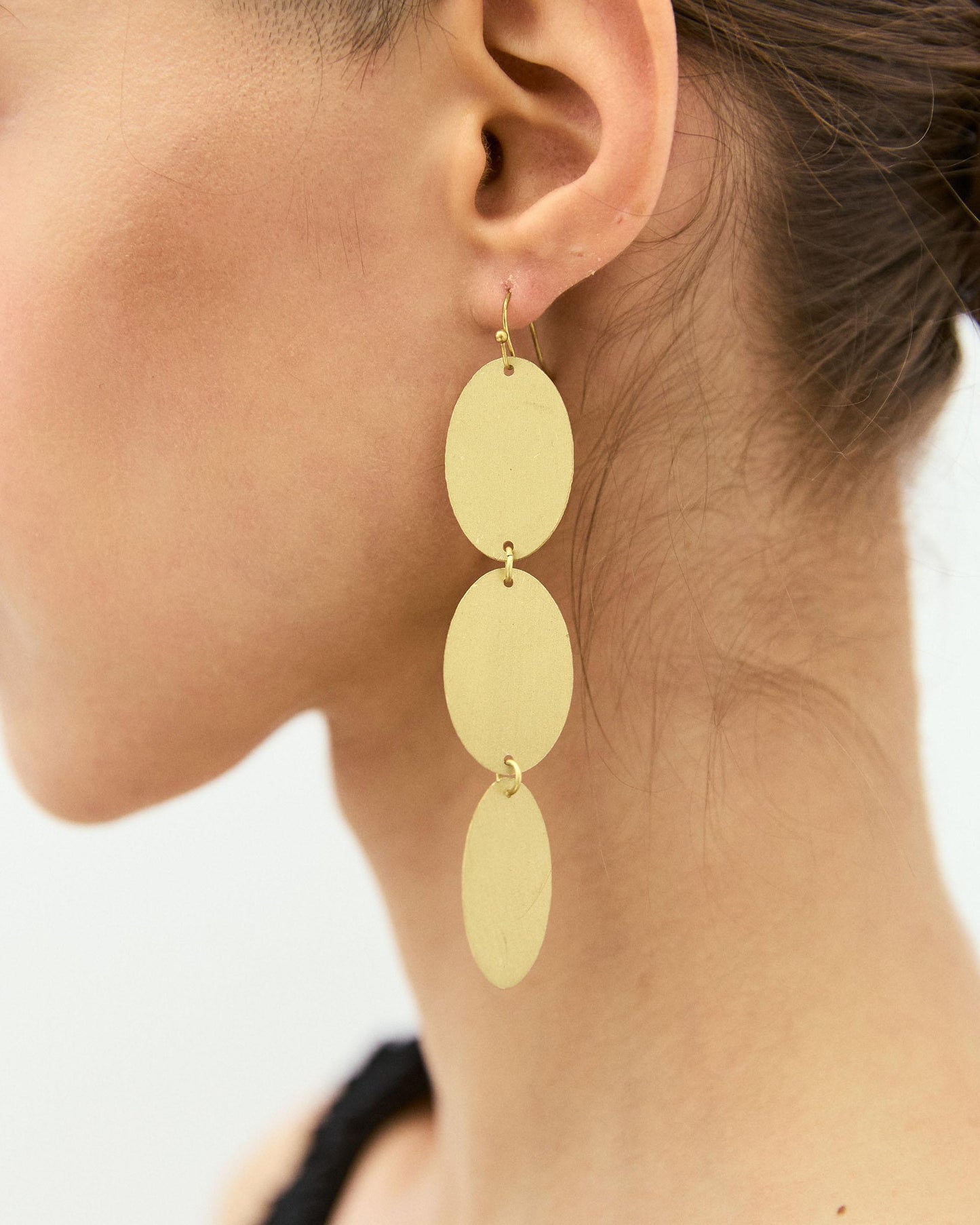 Pendientes Largos Óvalos Oro