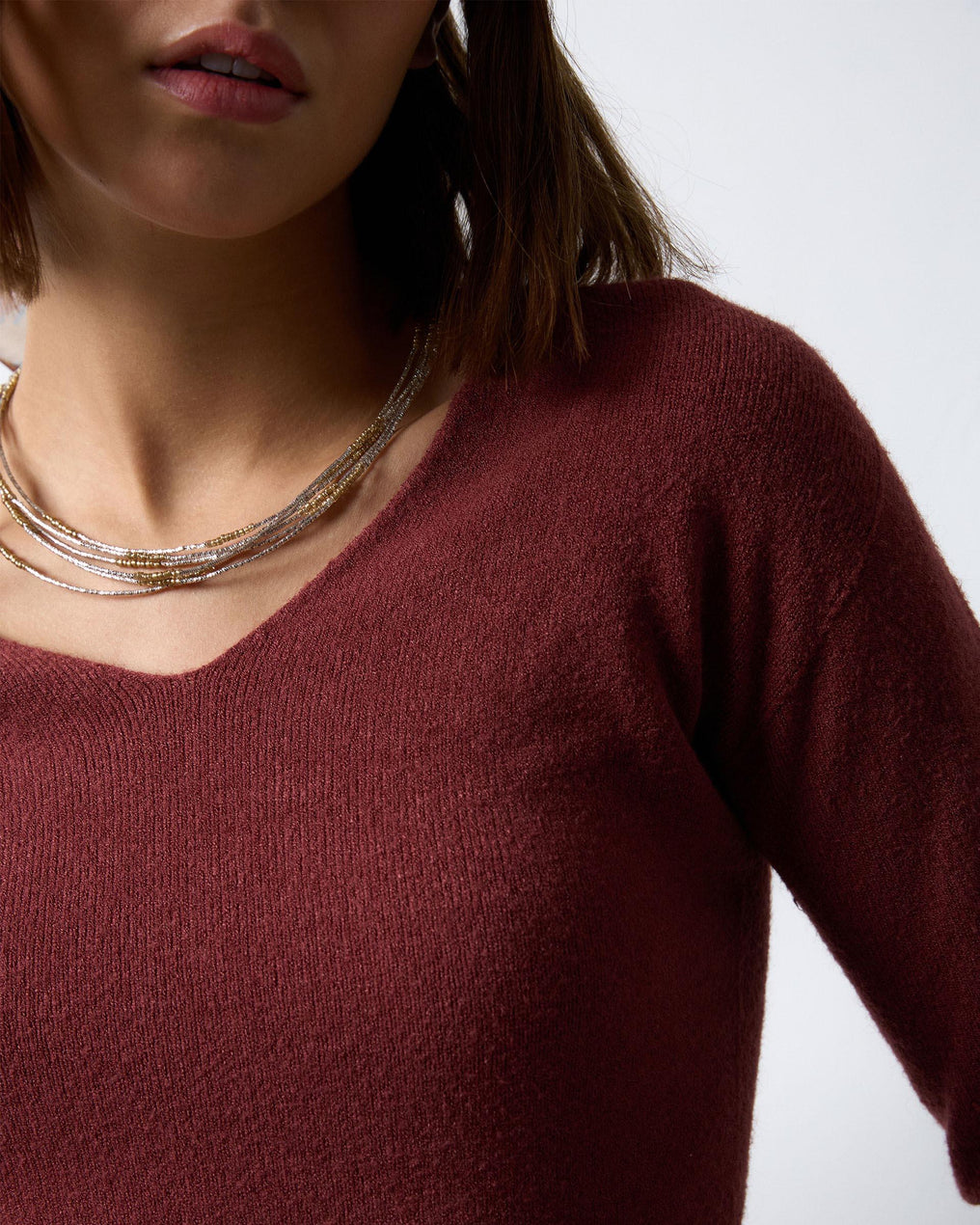 Basic V-Neck Tile Sweater