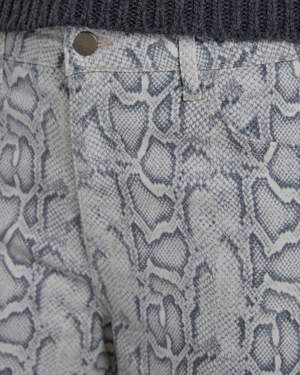 Gray Animal Print Jeans