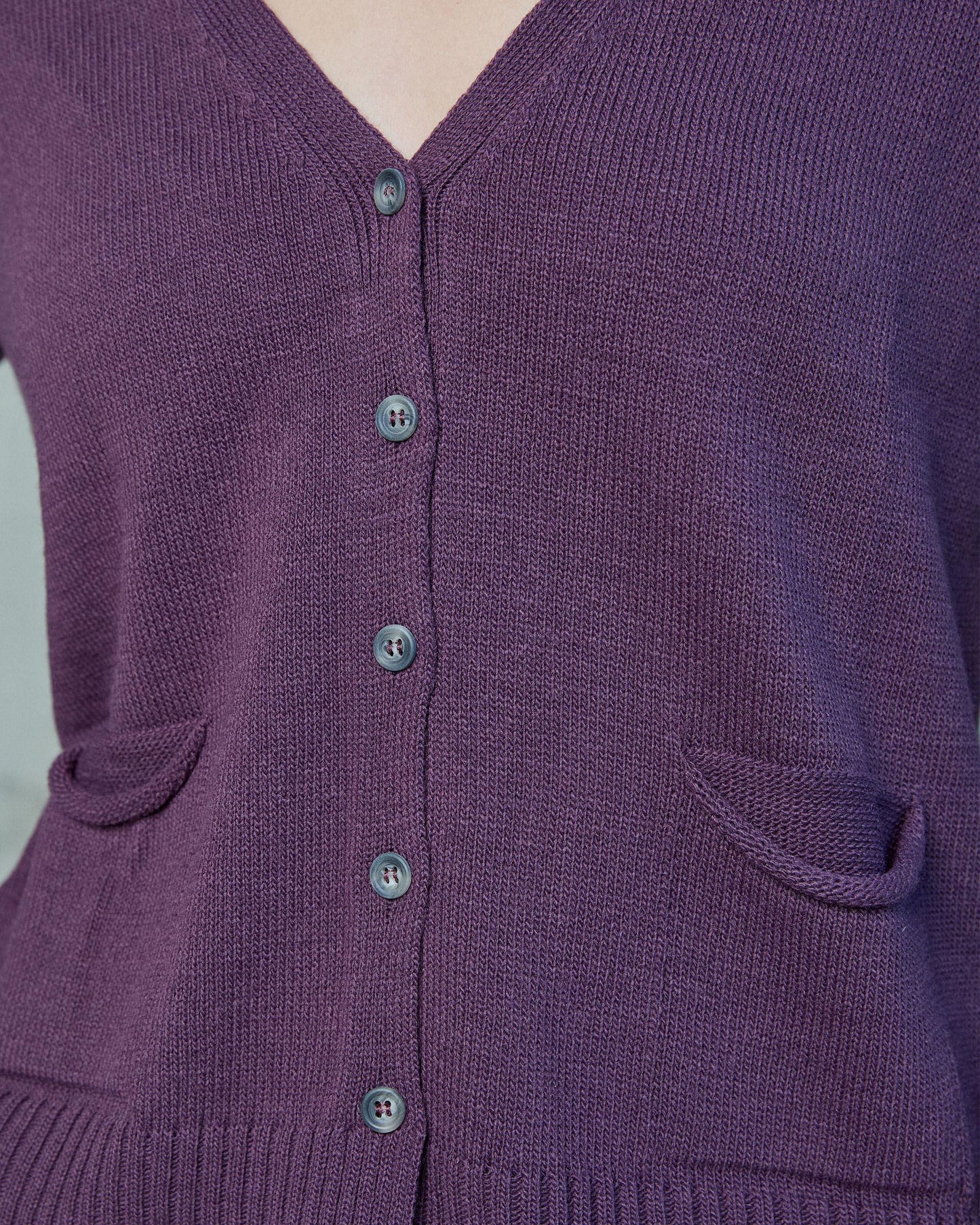 Chaqueta Cuello Pico Bolsillos Morado