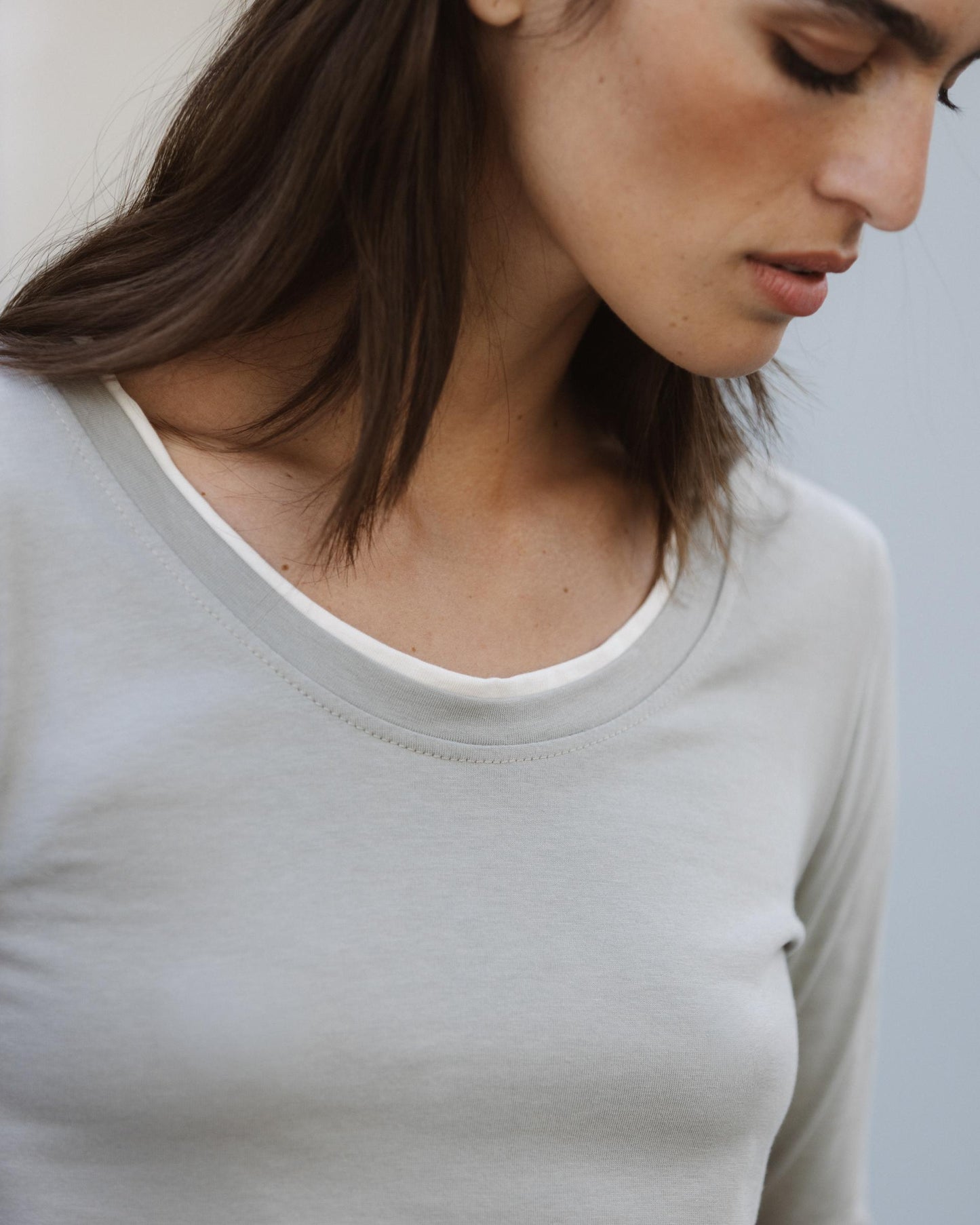 Camiseta Efecto Doble Taupe