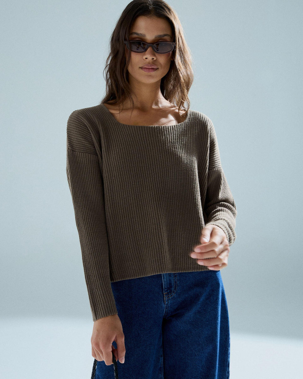 Jersey Canale Escote Cuadrado Taupe