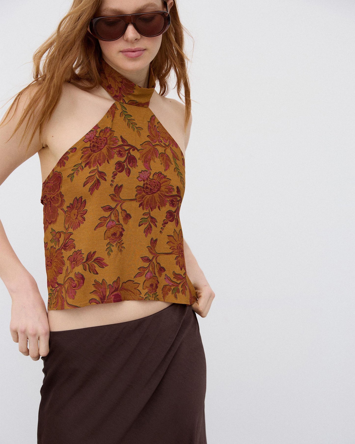 Top Estampado Floral Espalda Multicolor