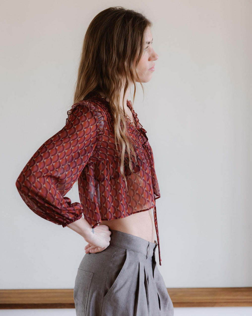 Blusa Estampado Geometrico Lazadas Multicolor