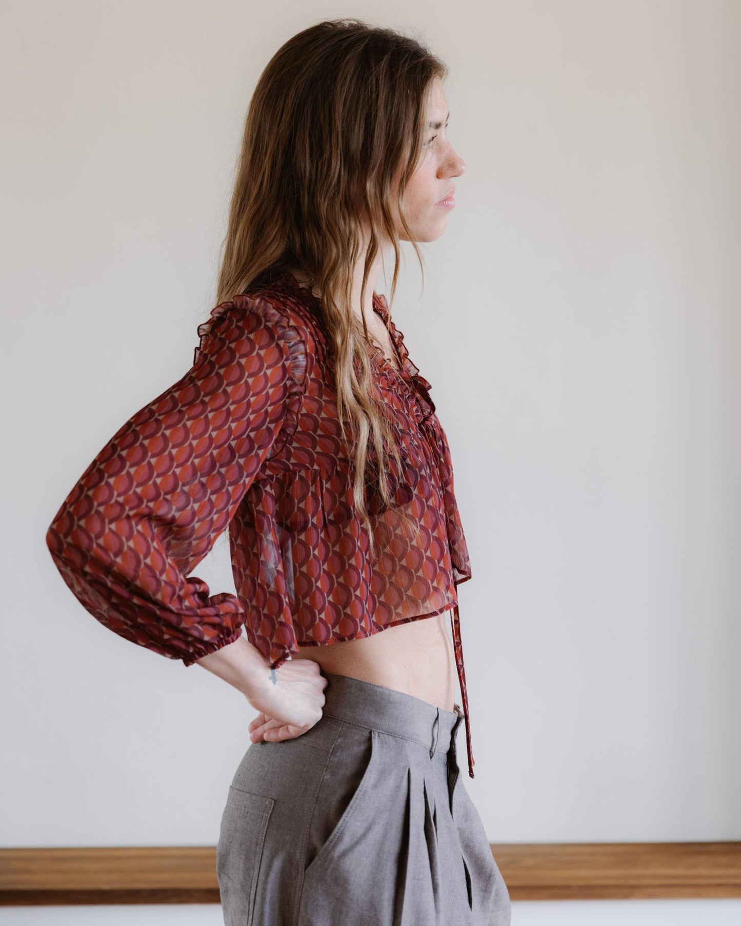 Blusa Estampado Geometrico Lazadas Multicolor