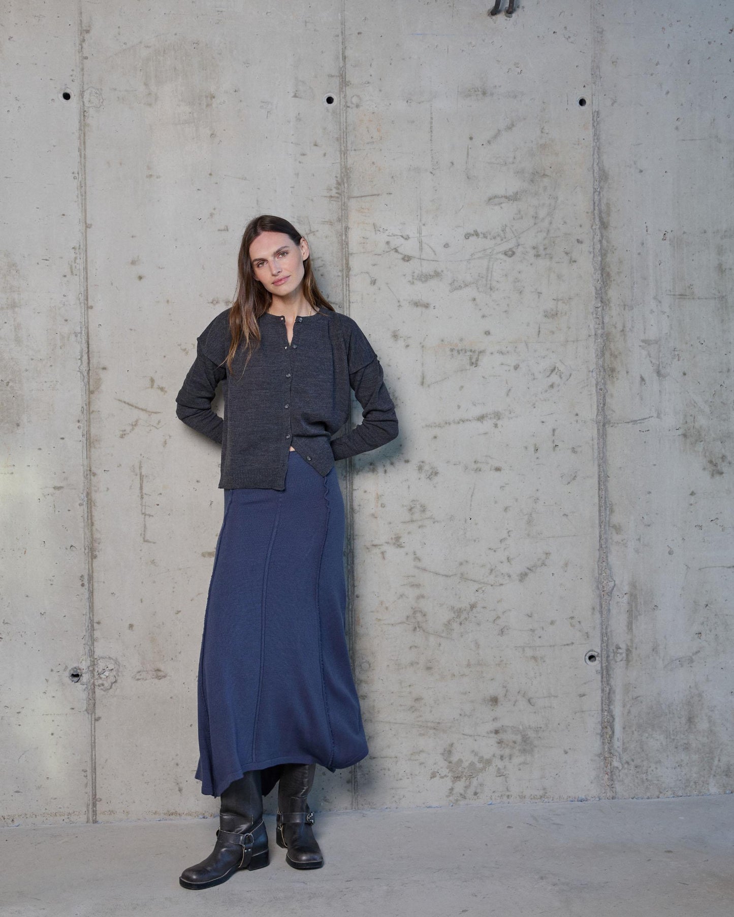 Casaco com costura no ombro antracite