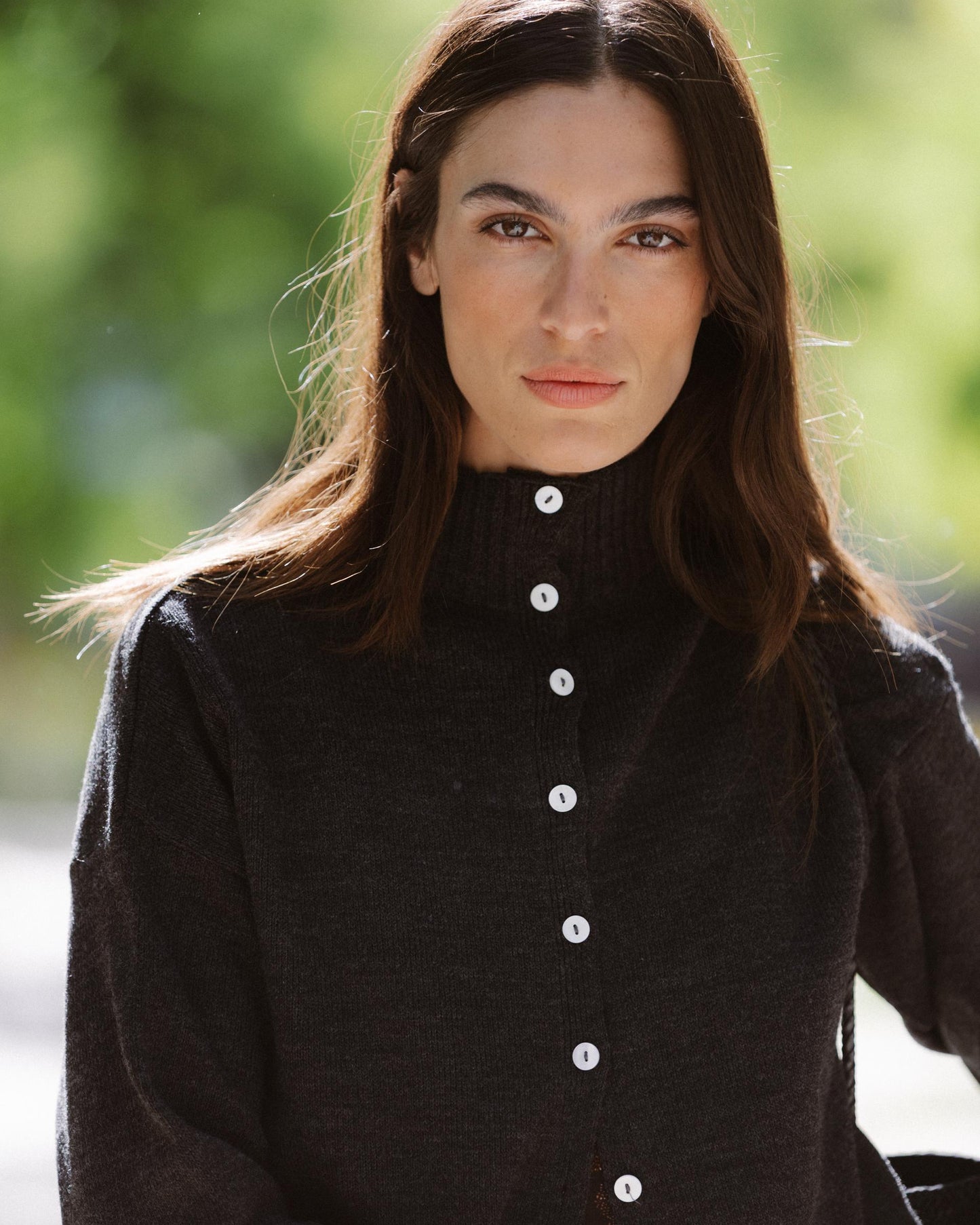 Anthracite High Neck Knit Jacket
