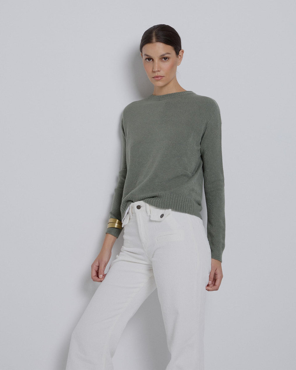 Jersey Cuello Redondo Verde Oscuro