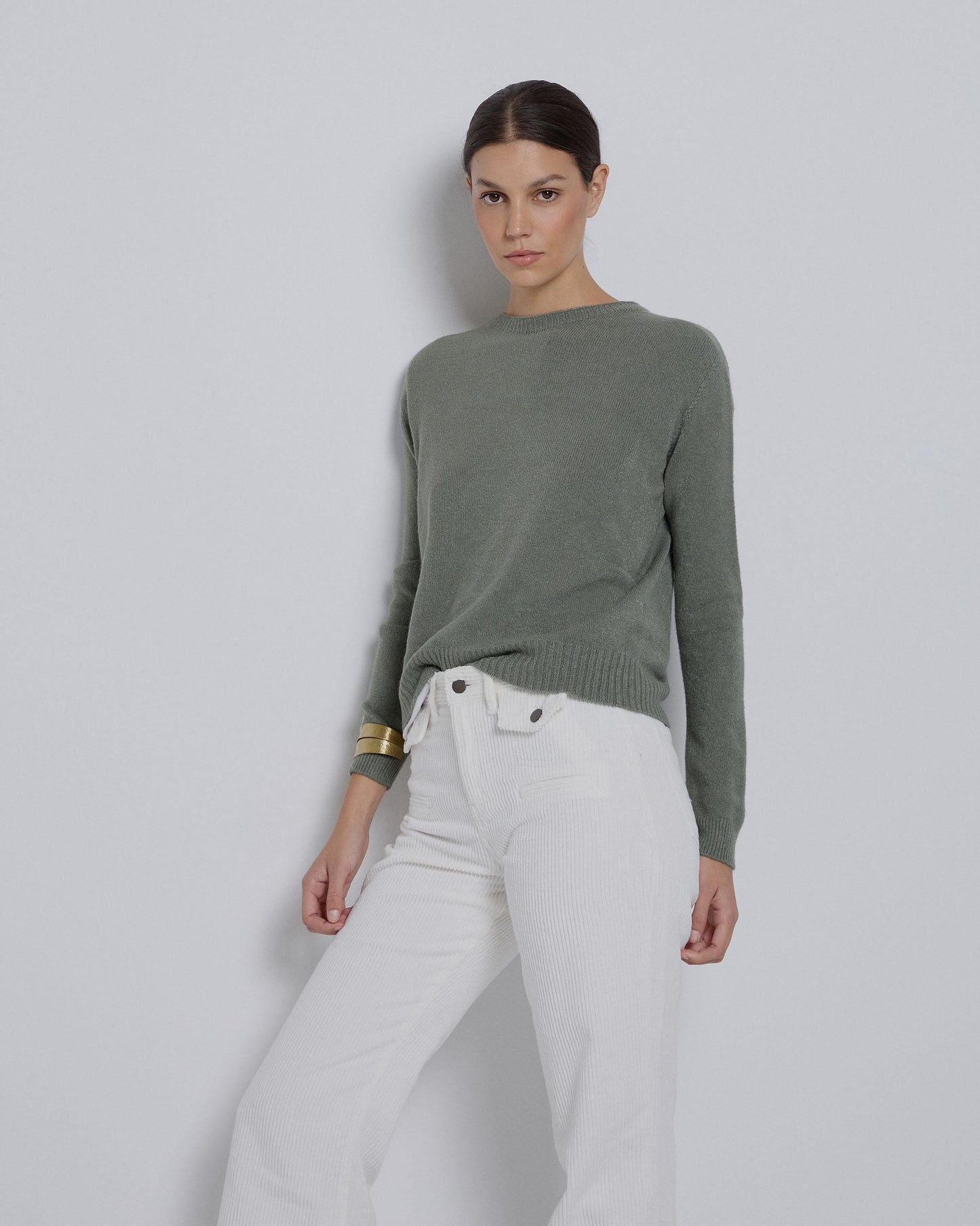 Jersey Cuello Redondo Verde Oscuro