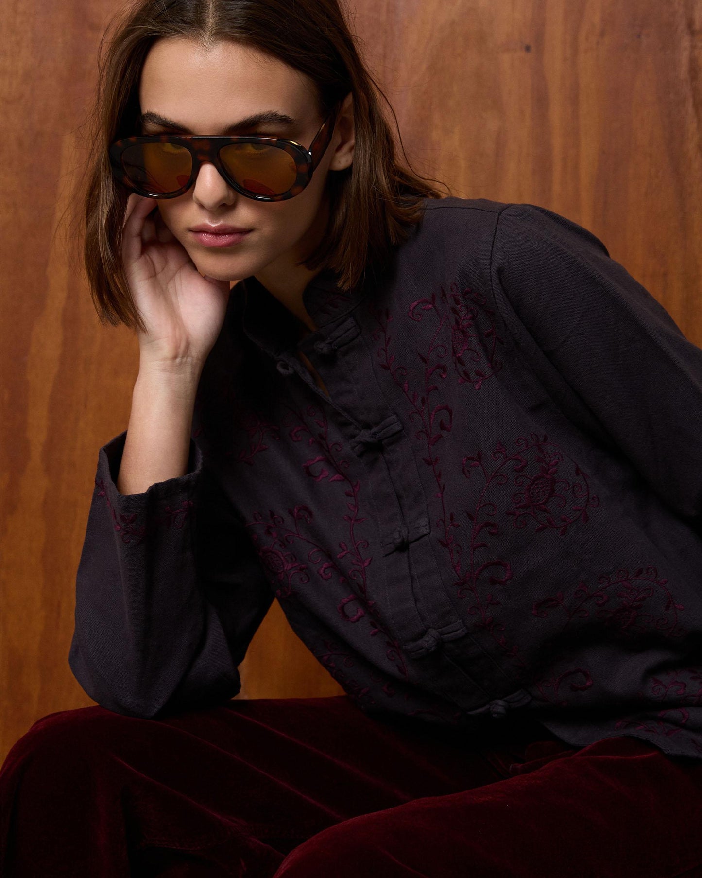 Chaqueta Japo Bordados Antracita