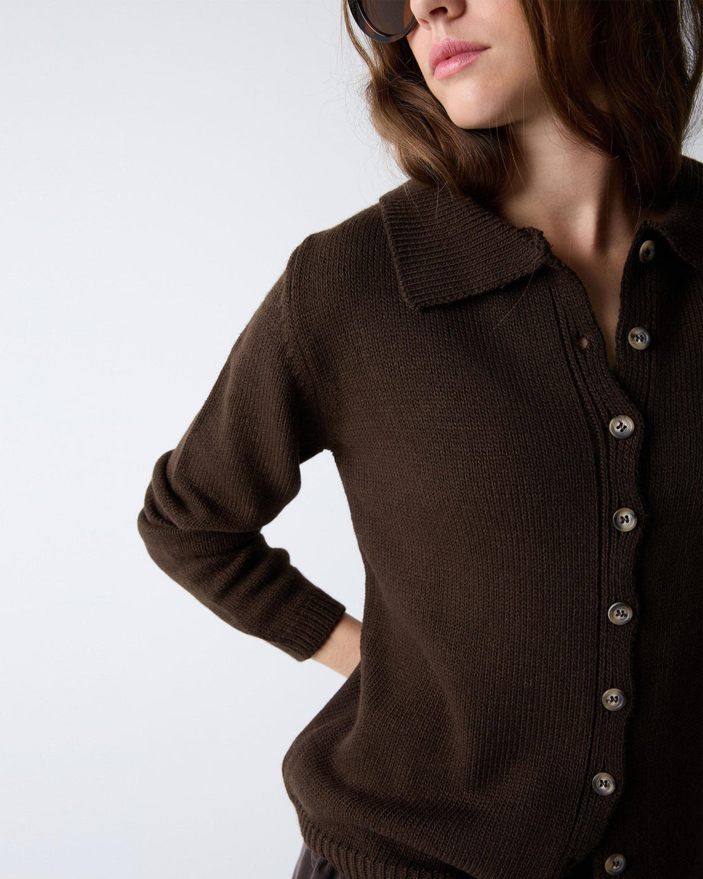 Brown Polo Collar Jacket