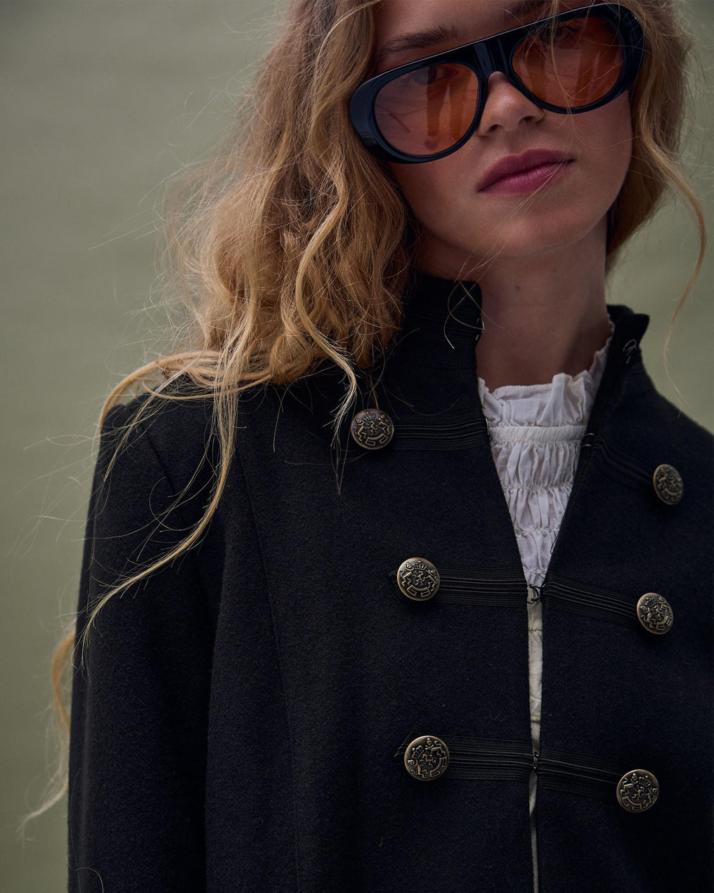 Chaqueta Botones Negro
