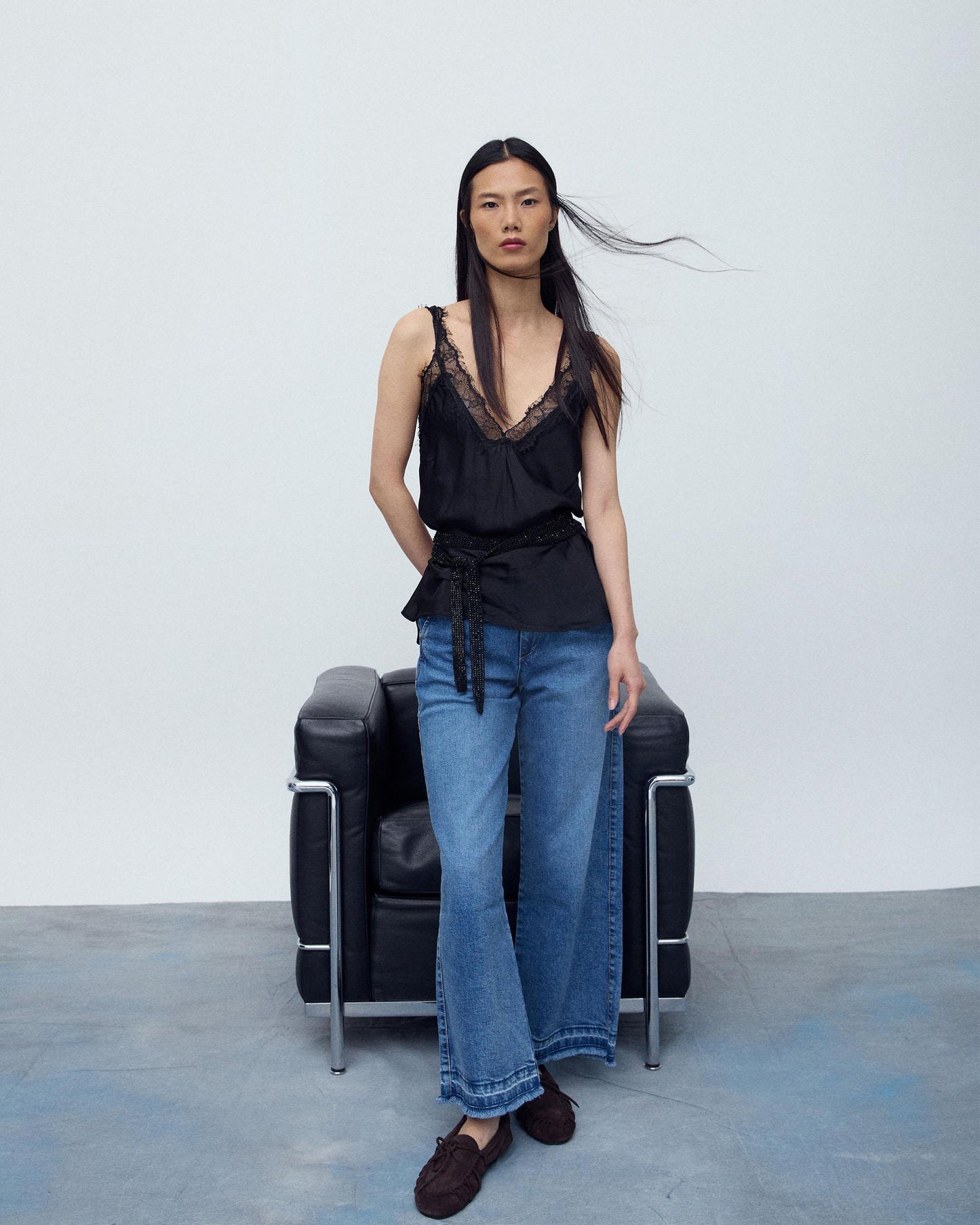 Blue Straight Wide Jeans