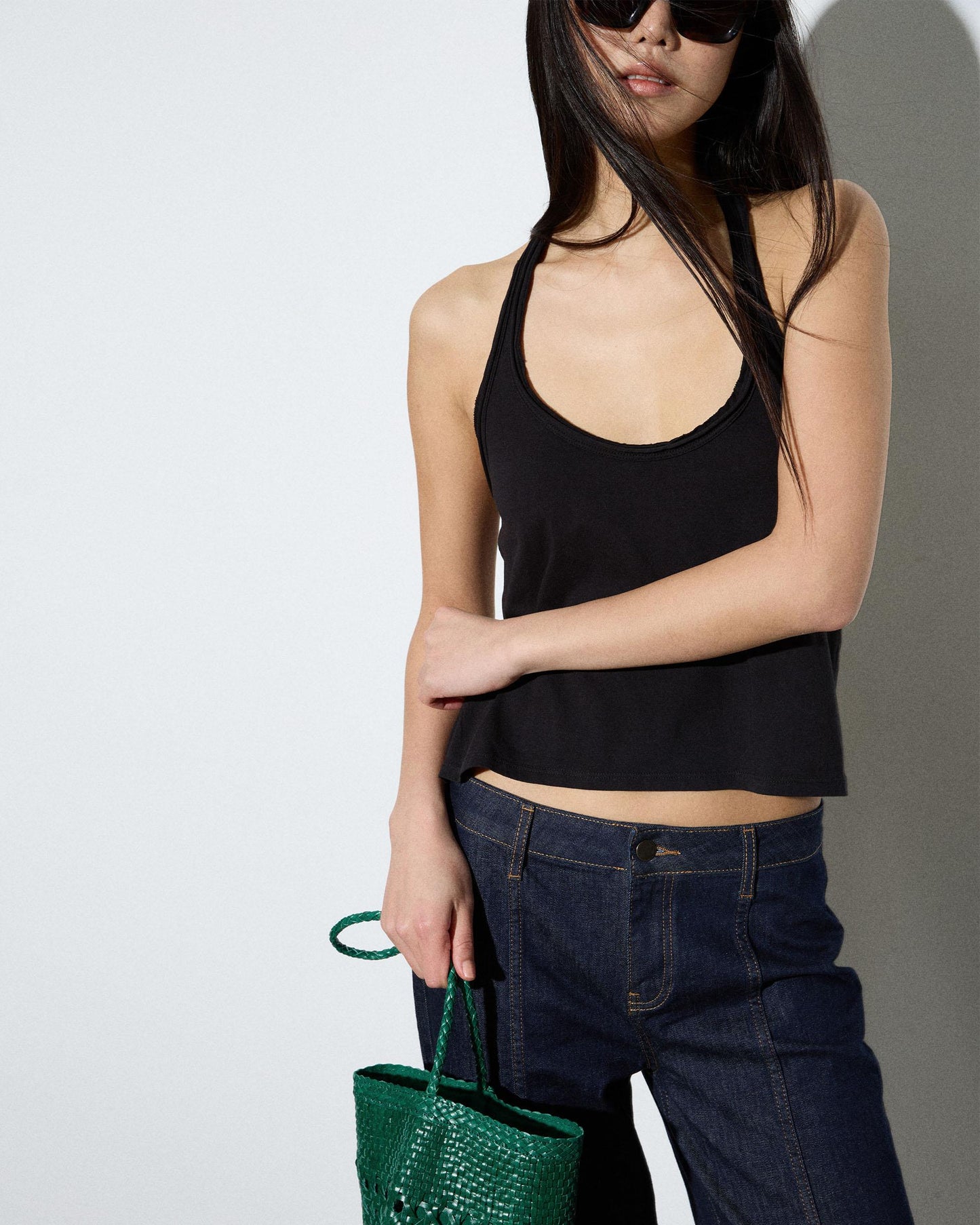 T-shirt Halter Laçada Preto