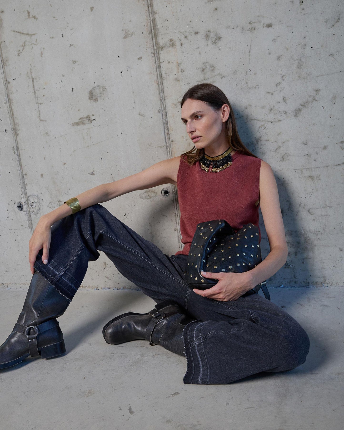 Colete de malha com gola redonda – renatta&go