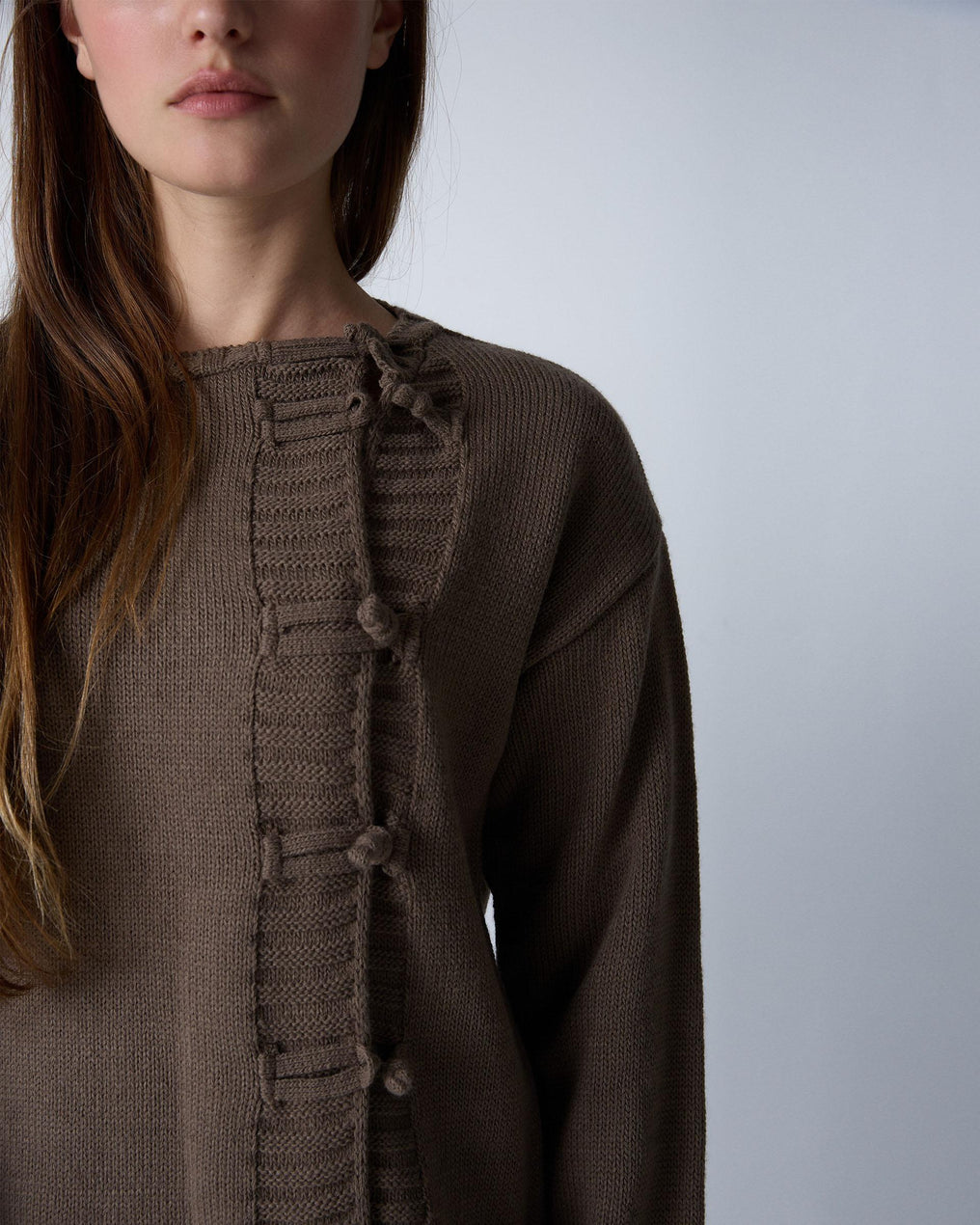 Casaco de malha japonesa taupe