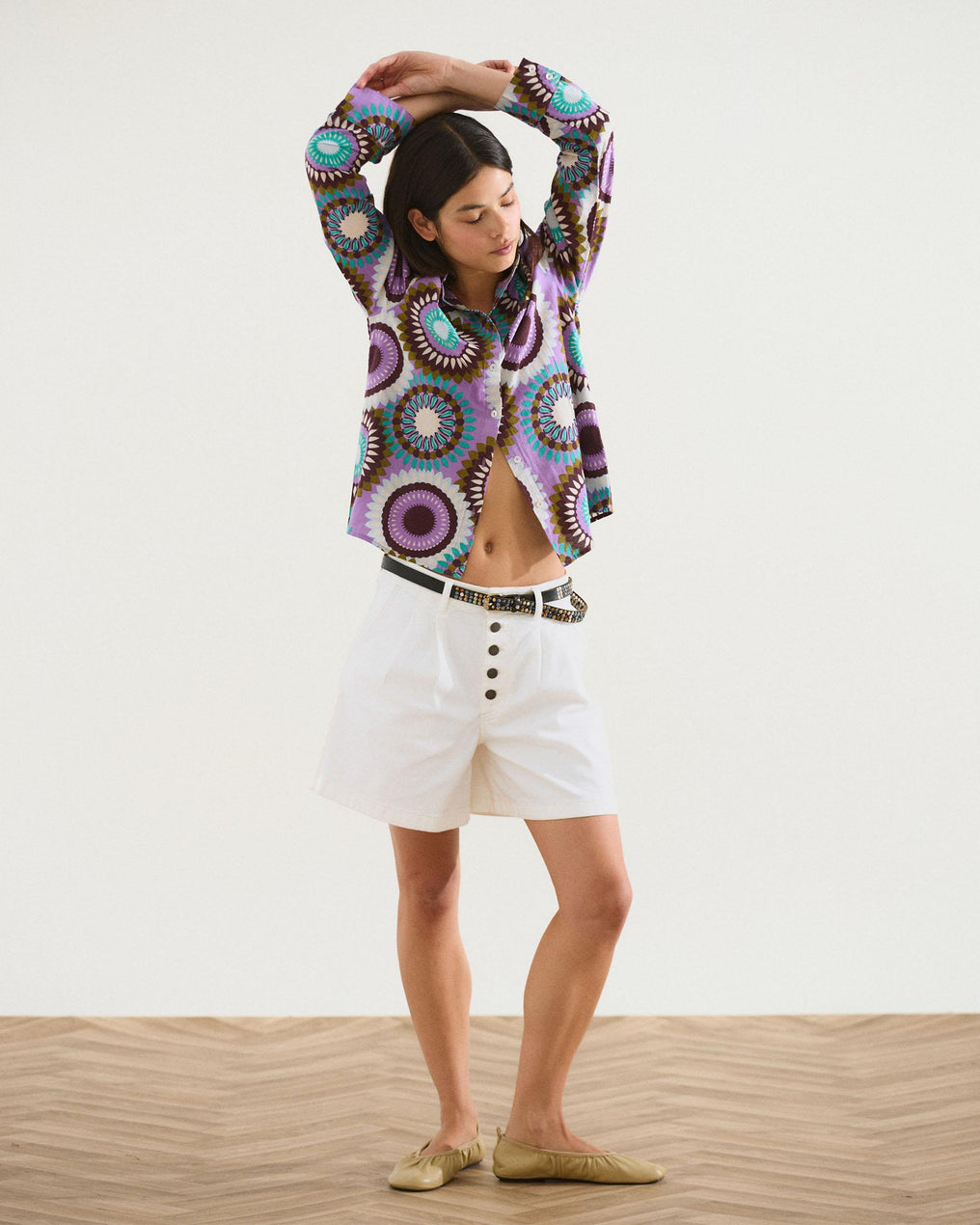 Camisa Estampada Morado