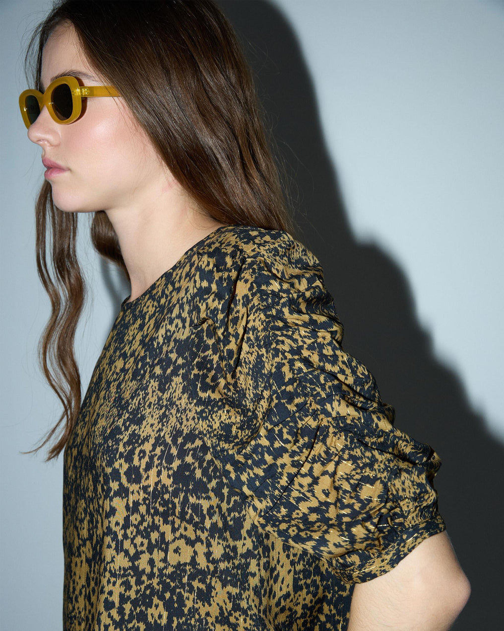 Mustard Stain Print Blouse