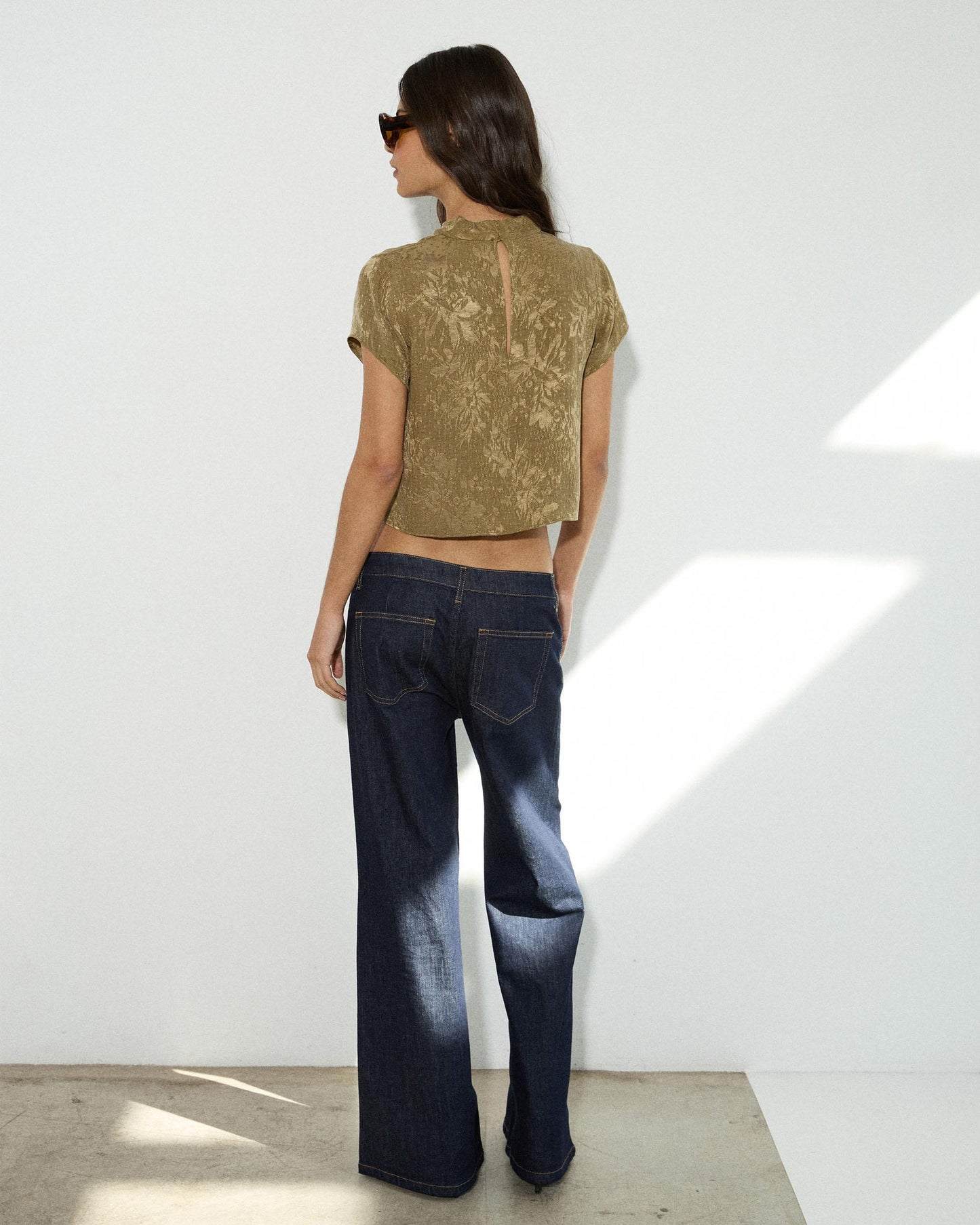 Top Abertura Jacquard Verde