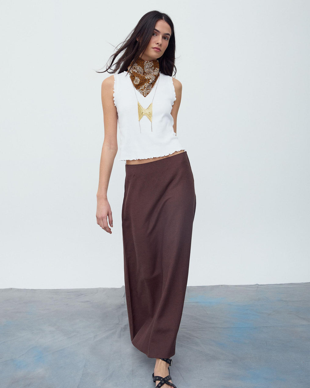 Falda Fluida Marrón