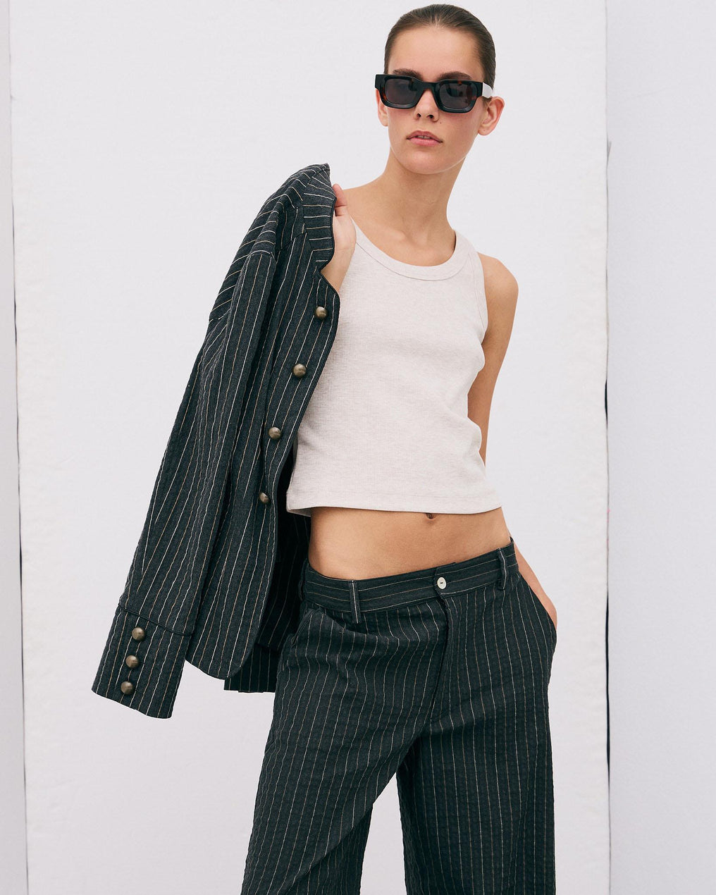 Pantalón Rayas Antracita
