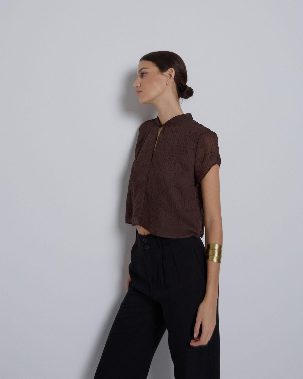 Brown Plumeti Opening Top