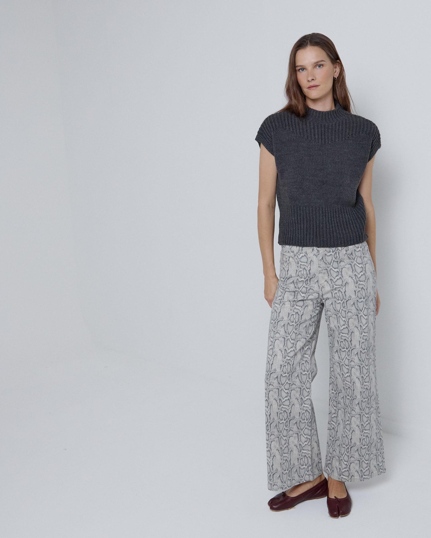 Gray Animal Print Jeans