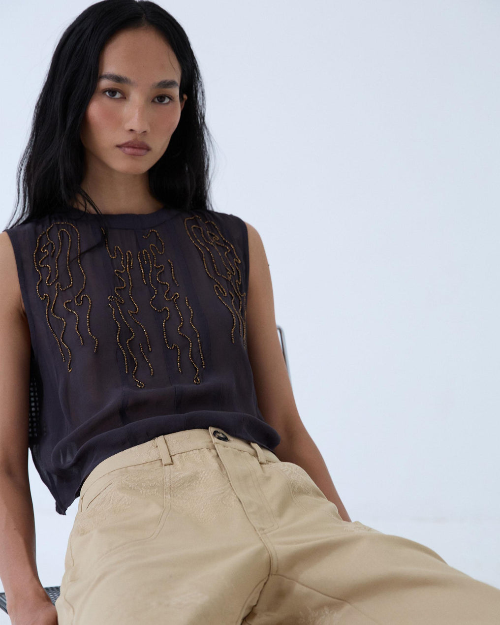 Top Abalorios Mini Antracita