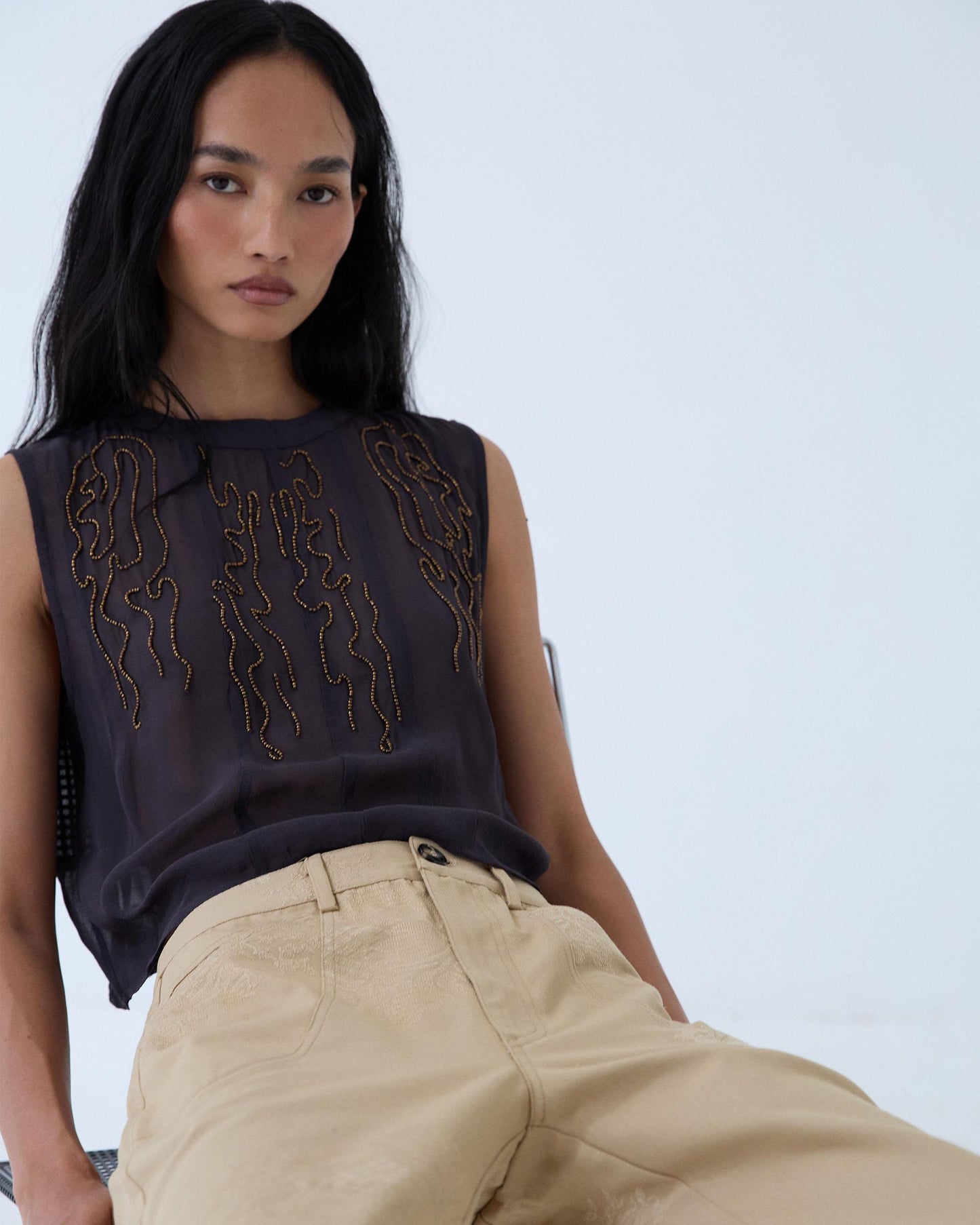 Top Abalorios Mini Antracita