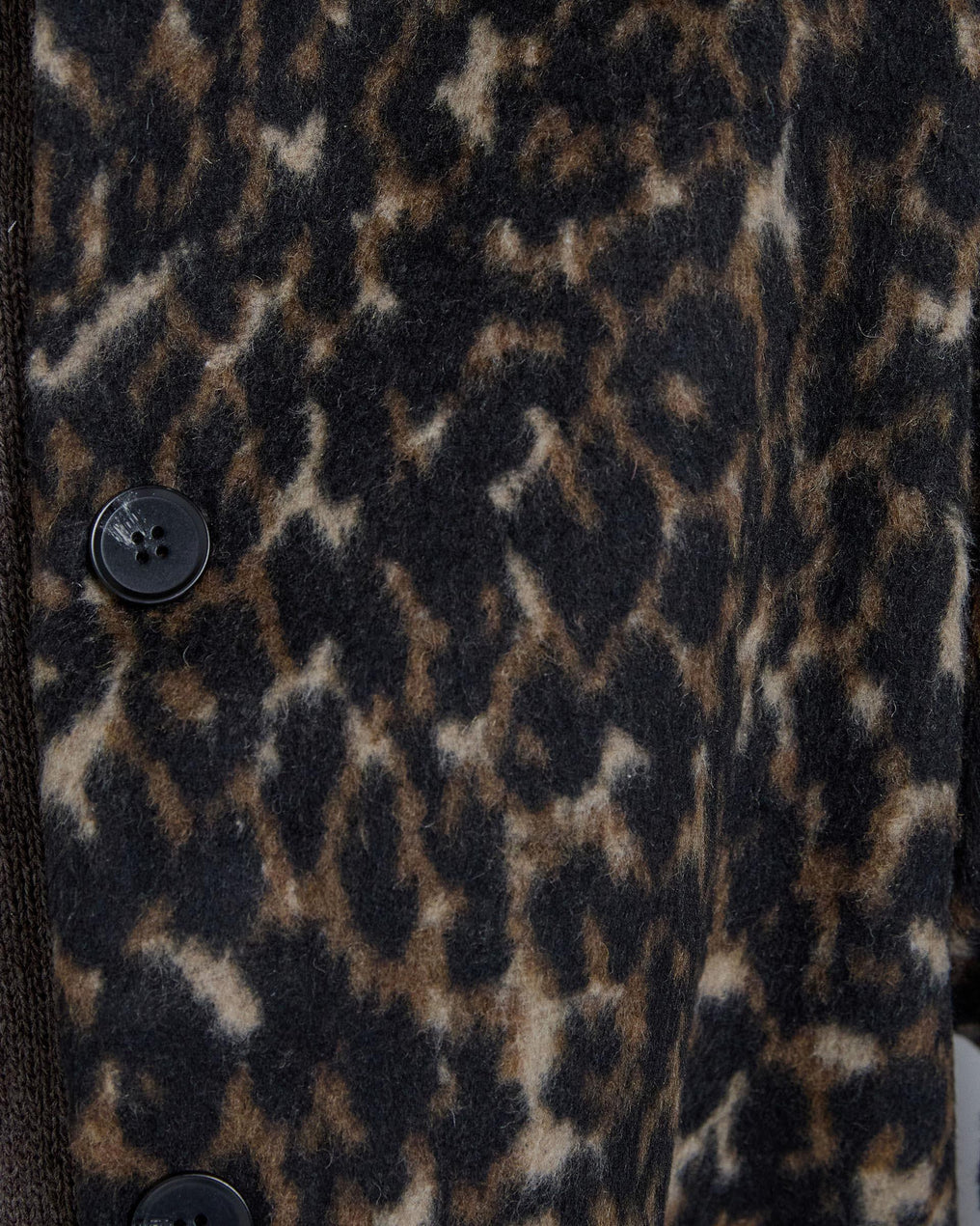 Casaco Animal Print com Lã Castanha